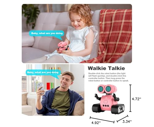 Hamourd Robot Toys for Boys Girls, Emo Robot with Walkie-Talkie Function, Gesture Sensing, Flexible Head & Arms, Programming Motion, Dance Moves, Music, Multi-Mode LED Eye, Toys for Ages