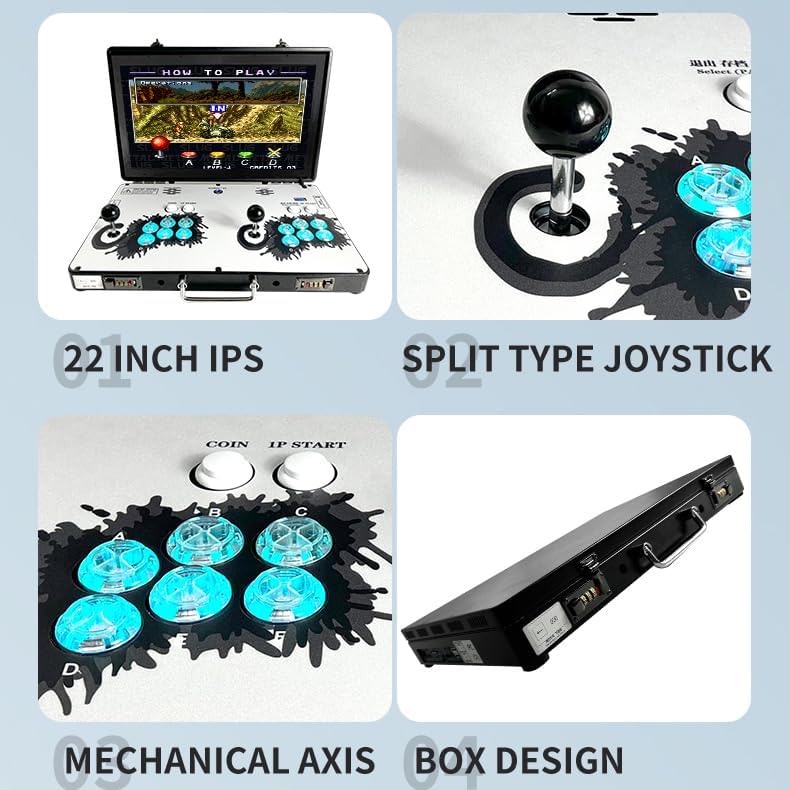 Portable 20000 in 1 Metal Box 3D Arcade Game Console
