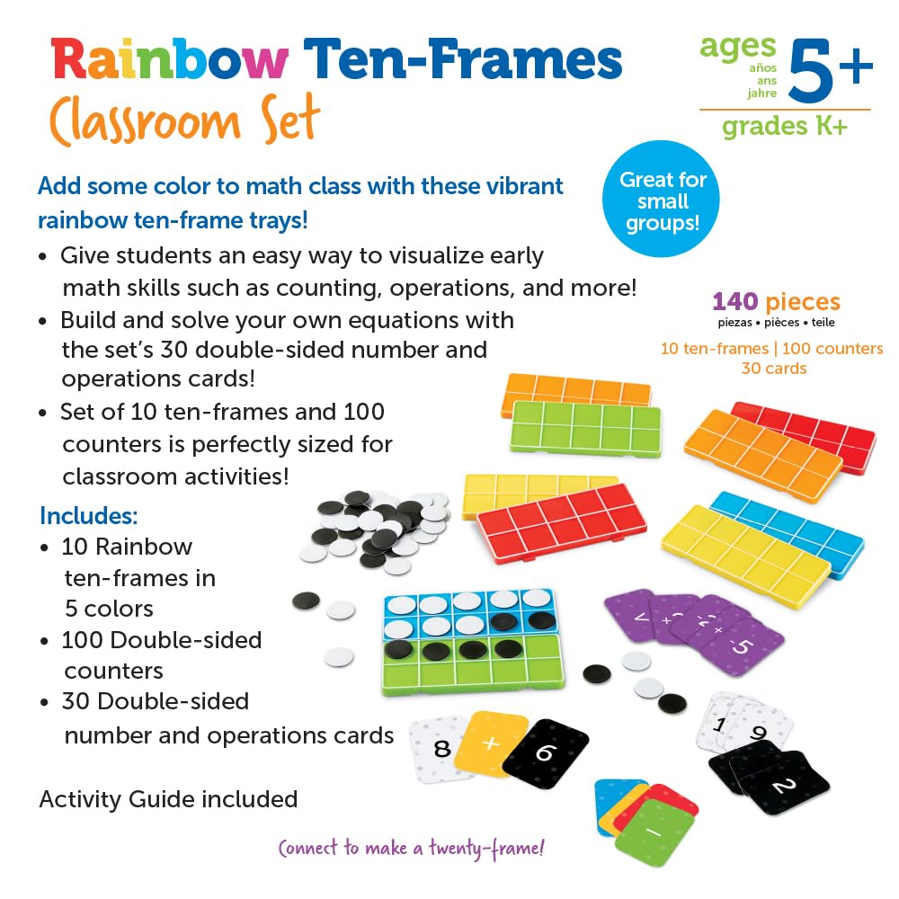 Learning Resources Connecting Ten-Frame Trays, 165 Pieces