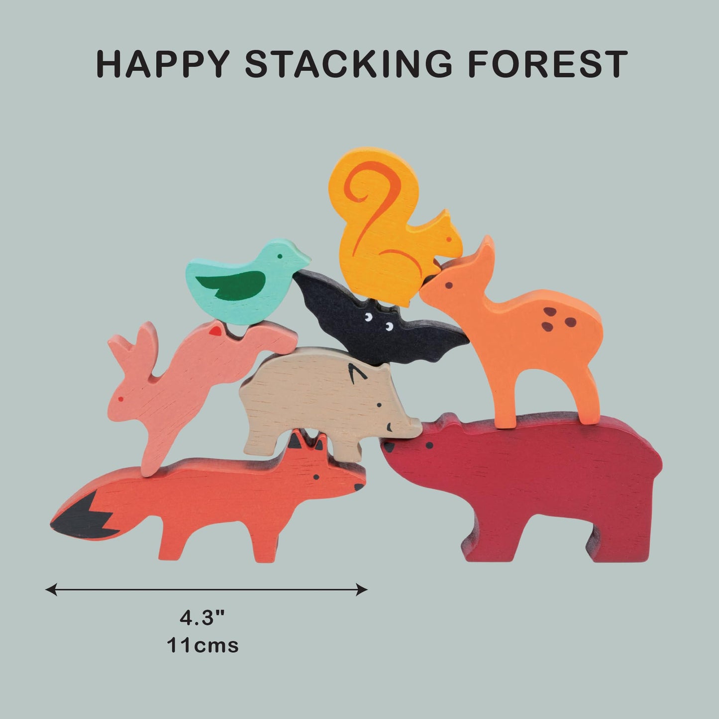 Happy Stacking Safari - 7pc Wooden Stacking Toy