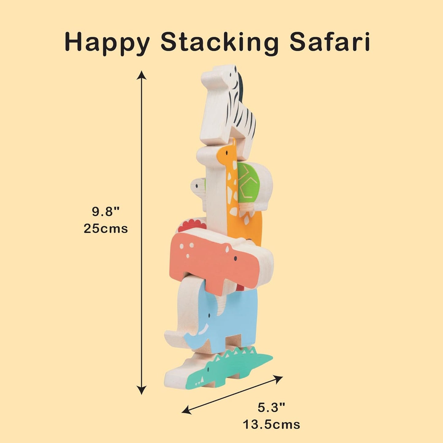 Happy Stacking Safari - 7pc Wooden Stacking Toy