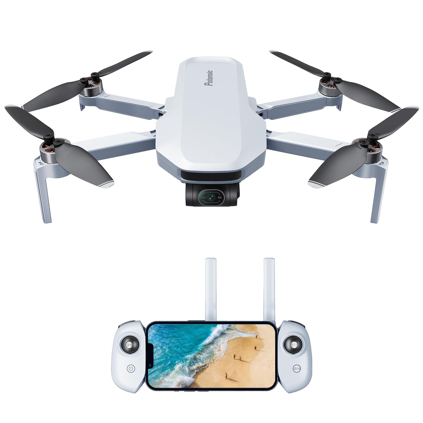 Potensic ATOM, 3-Axis Gimbal 4K Drone with Camera for Adults, Under 249g, 64 Mins Flight, Max 6KM Transmission, Visual Tracking, 4K/30FPS QuickShots, Expansion Kit