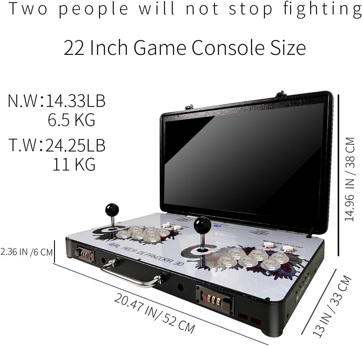 Portable 20000 in 1 Metal Box 3D Arcade Game Console