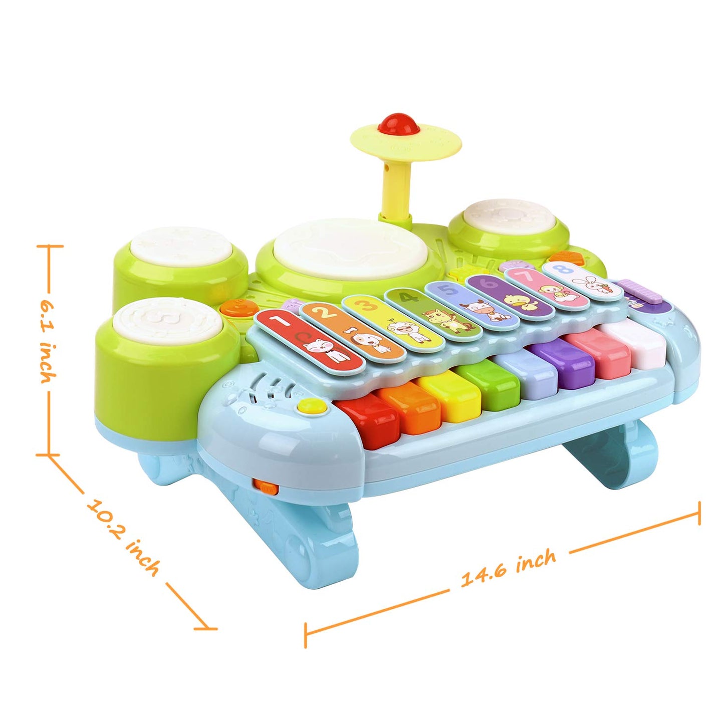 3 in 1 Piano Keyboard Xylophone Drum Set