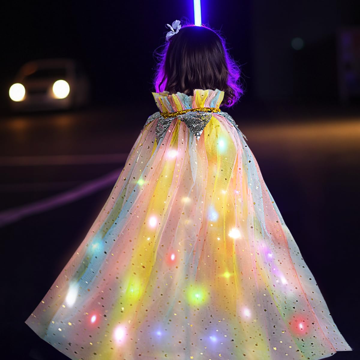 Meland Princess Dress up Clothes for Little Girl, 11Pcs Princess Cape with Crown, Princess Dresses for Girl 3-8 Birthday Gift