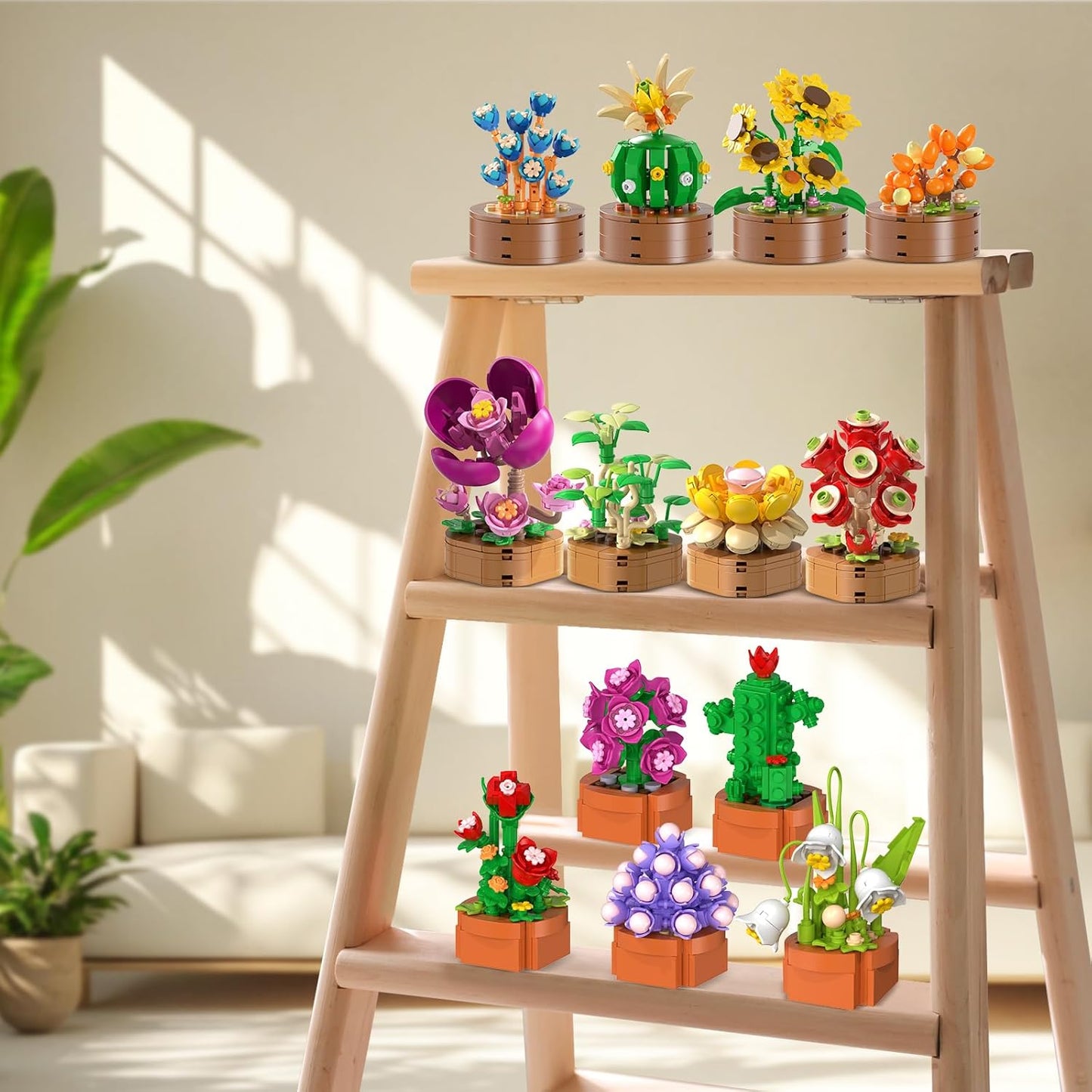 15 Pack Flowers Plants 3.6MM Mini Building Sets