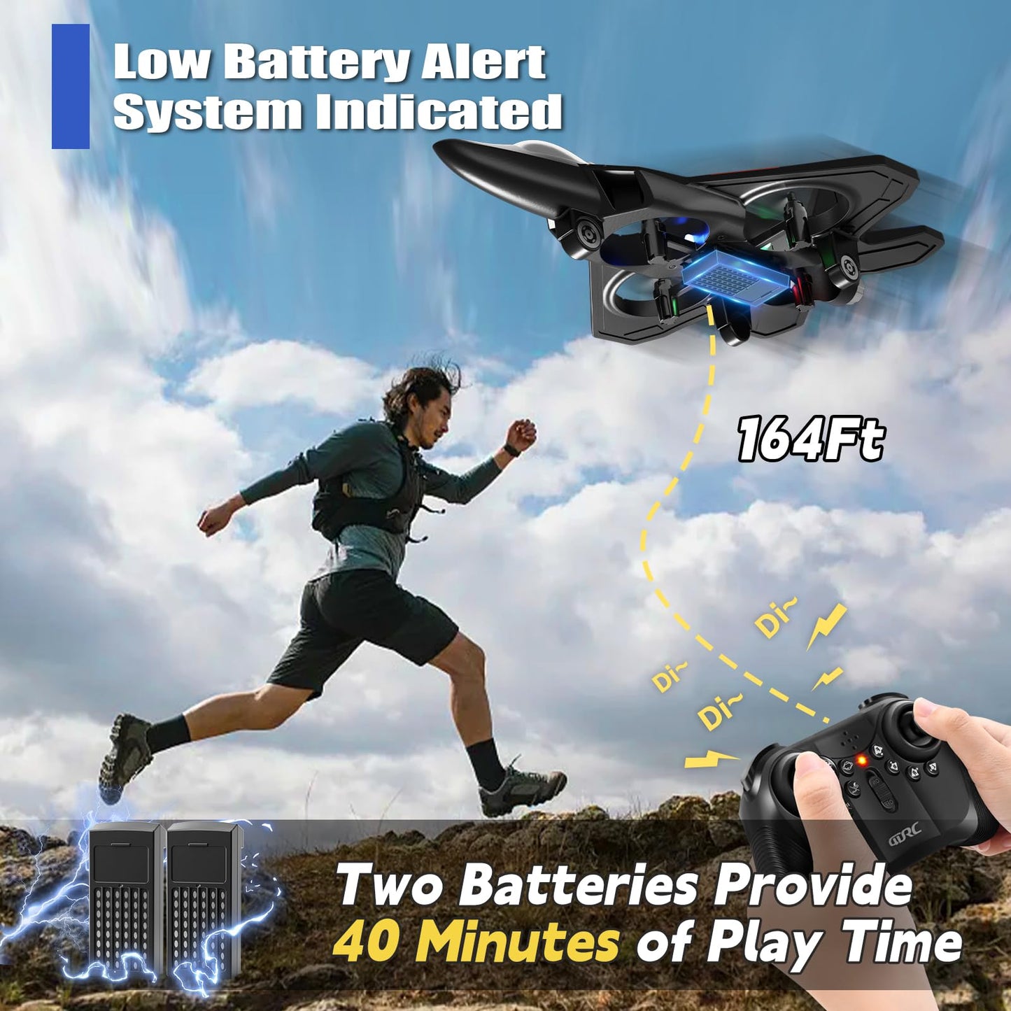 4DRC V32 Foam Remote Control Airplanes RC Planes for Kids Adults 8-16, RC Airplane Fighter Jet with Light, 360° Flip Fighter Jet Toys, Stunt Roll, Airplane Toy Gifts for Kids Boys