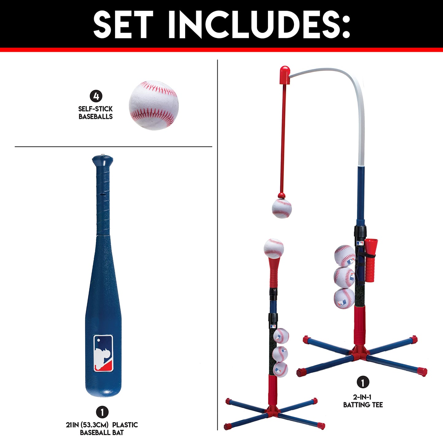 Baseball Batting Tee + Stand Set