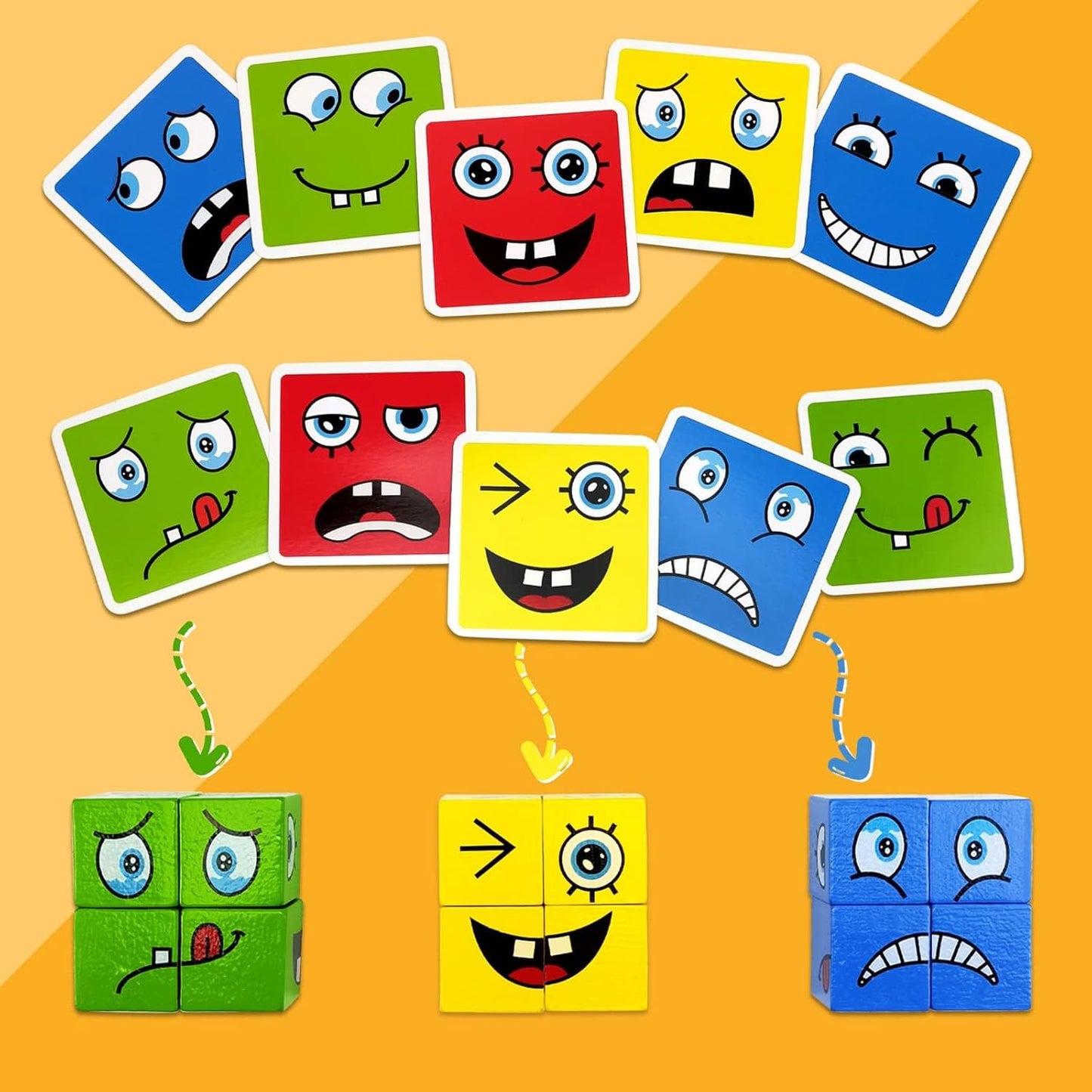 Expression Puzzle Building Blocks
