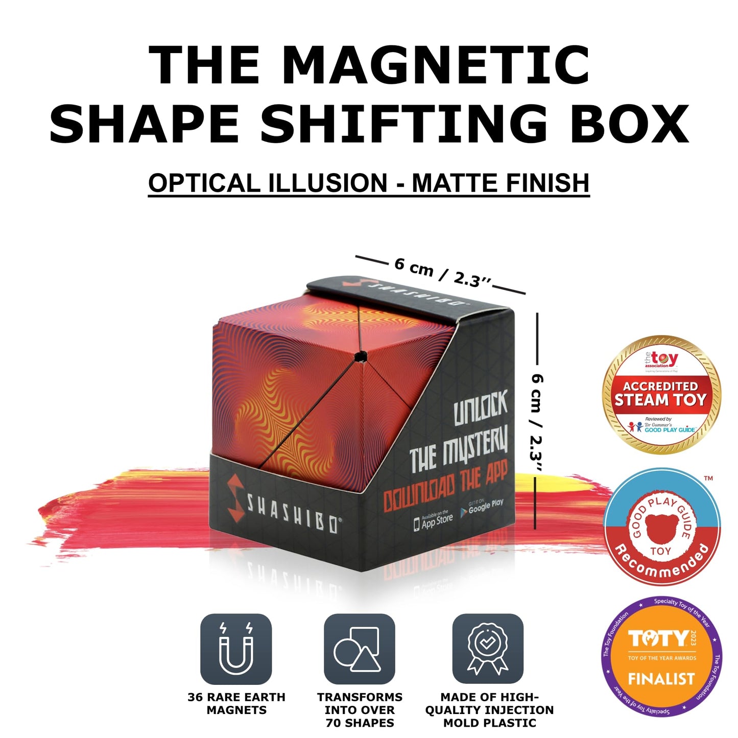 Shashibo Shape Shifting Box - STEM Magnetic Fidget Cube That Transforms Into Over 70 Shapes, Download Fun in Motion Toys Mobile App (Spaced Out)