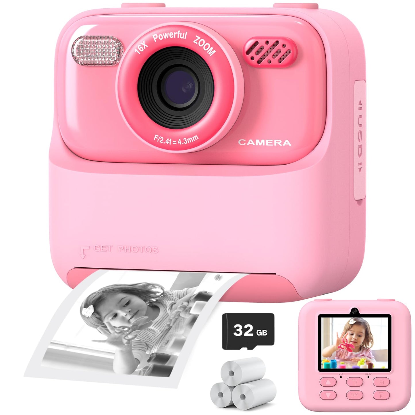 Upgrade Kids Camera Instant Print for Boys and Girls
