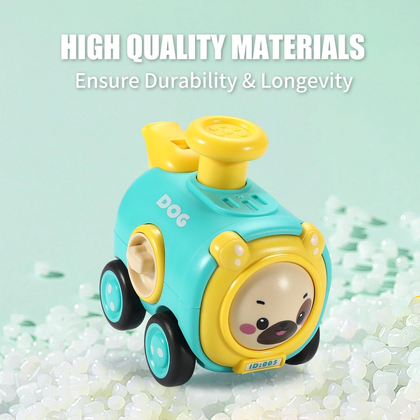 Colorful Animal Whistle Cars – Press & Go Toddler Toys for 1-3 Year Olds, Bright Colors, Perfect Gift**