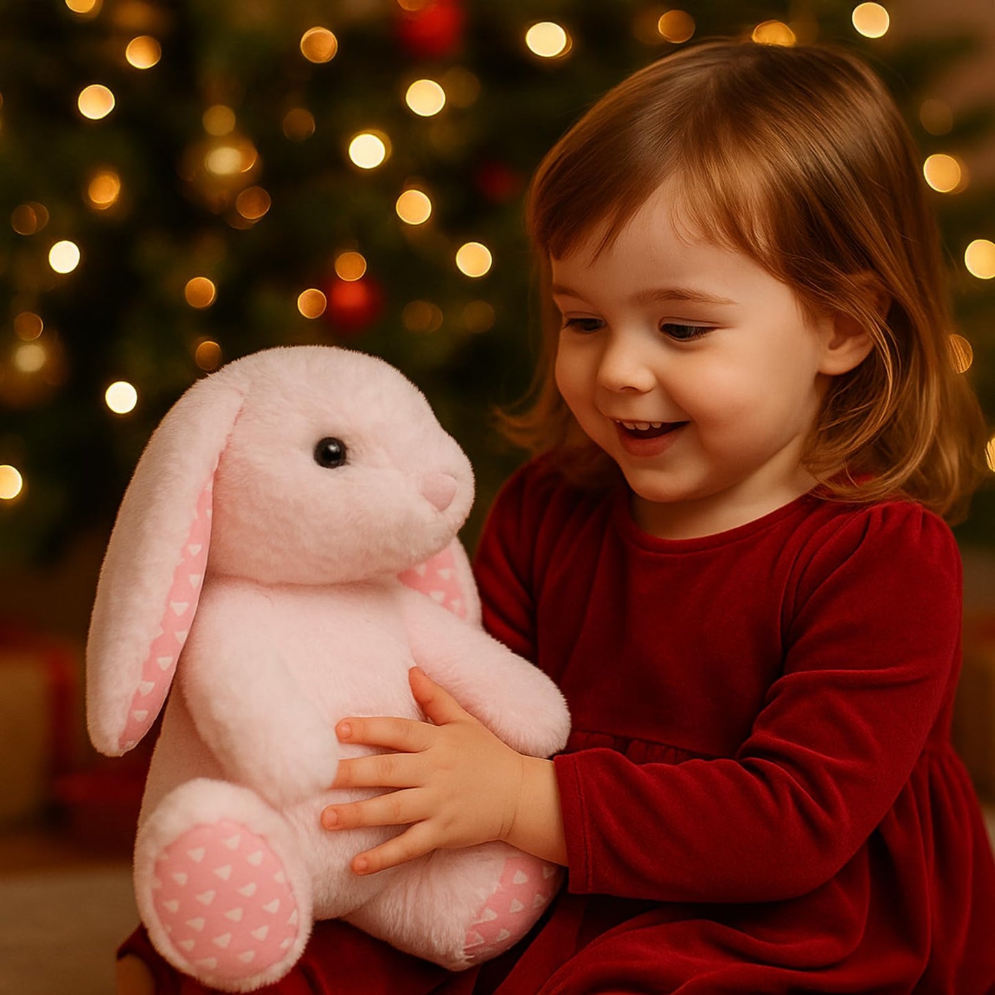 Beige Cream Bunny Rabbit Stuffed Animals Plush Toys for Kids Girls Boys Baby Birthday Bedtime Gift,17.7 inches