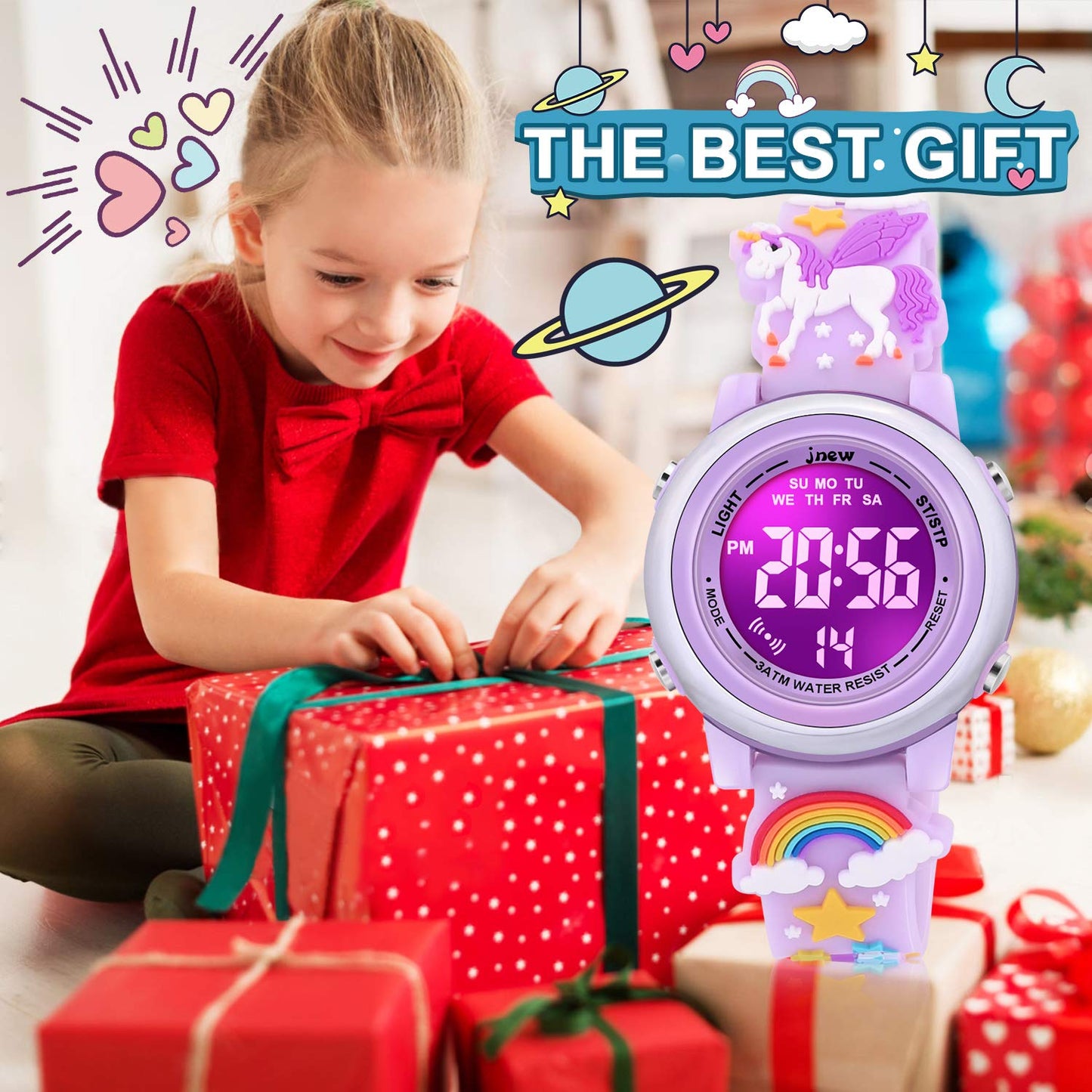 3D Cartoon Waterproof Watches for Girls