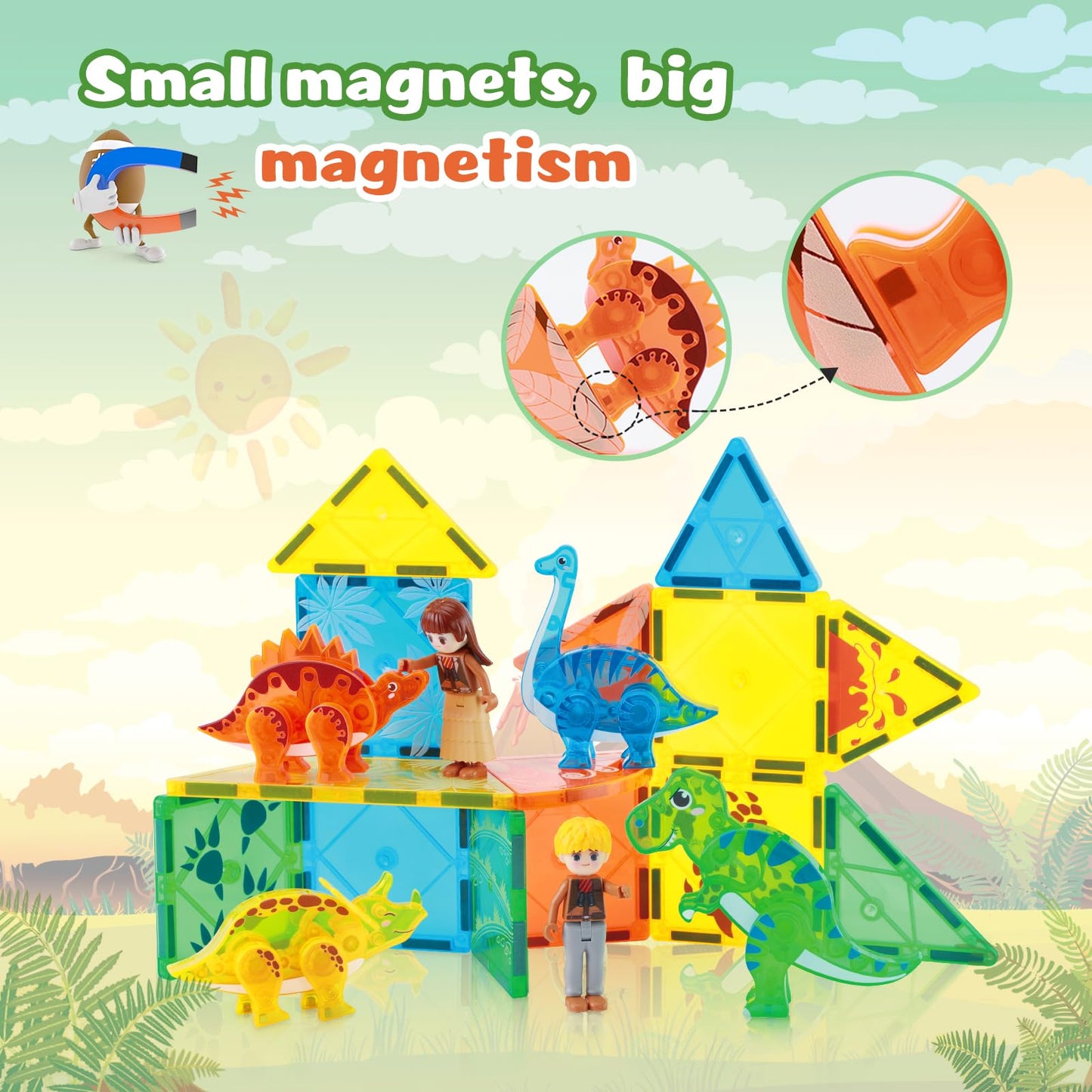 102PCS Ice Castle Magnetic Tiles, 3D Building Blocks STEM Educational Kids Toys for Pretend Play, 3 4 5 6 7 8 Year Old Birthday Gifts for Boys and Girls, Preschool Learning Toys for Birthday