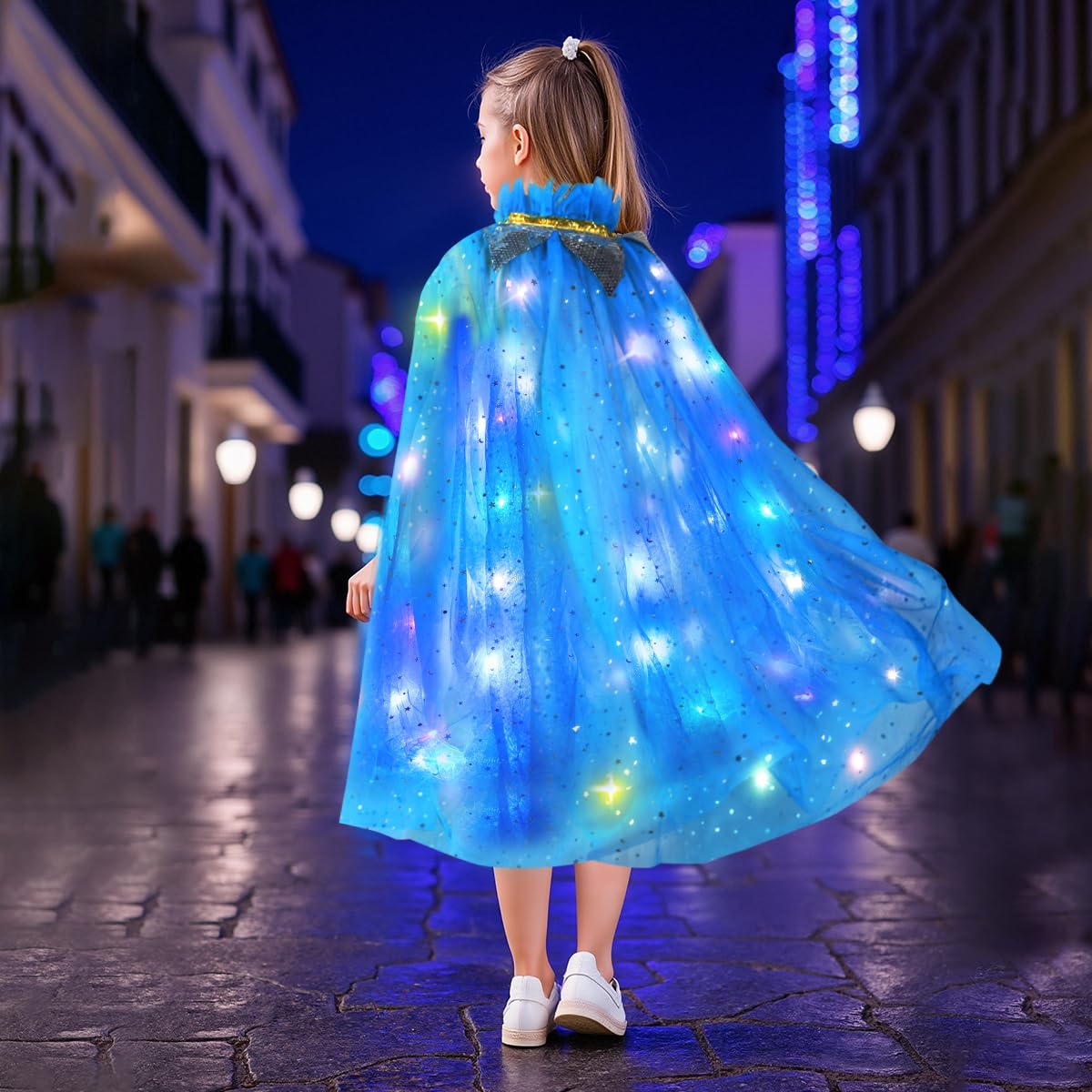 Meland Princess Dress up Clothes for Little Girl, 11Pcs Princess Cape with Crown, Princess Dresses for Girl 3-8 Birthday Gift