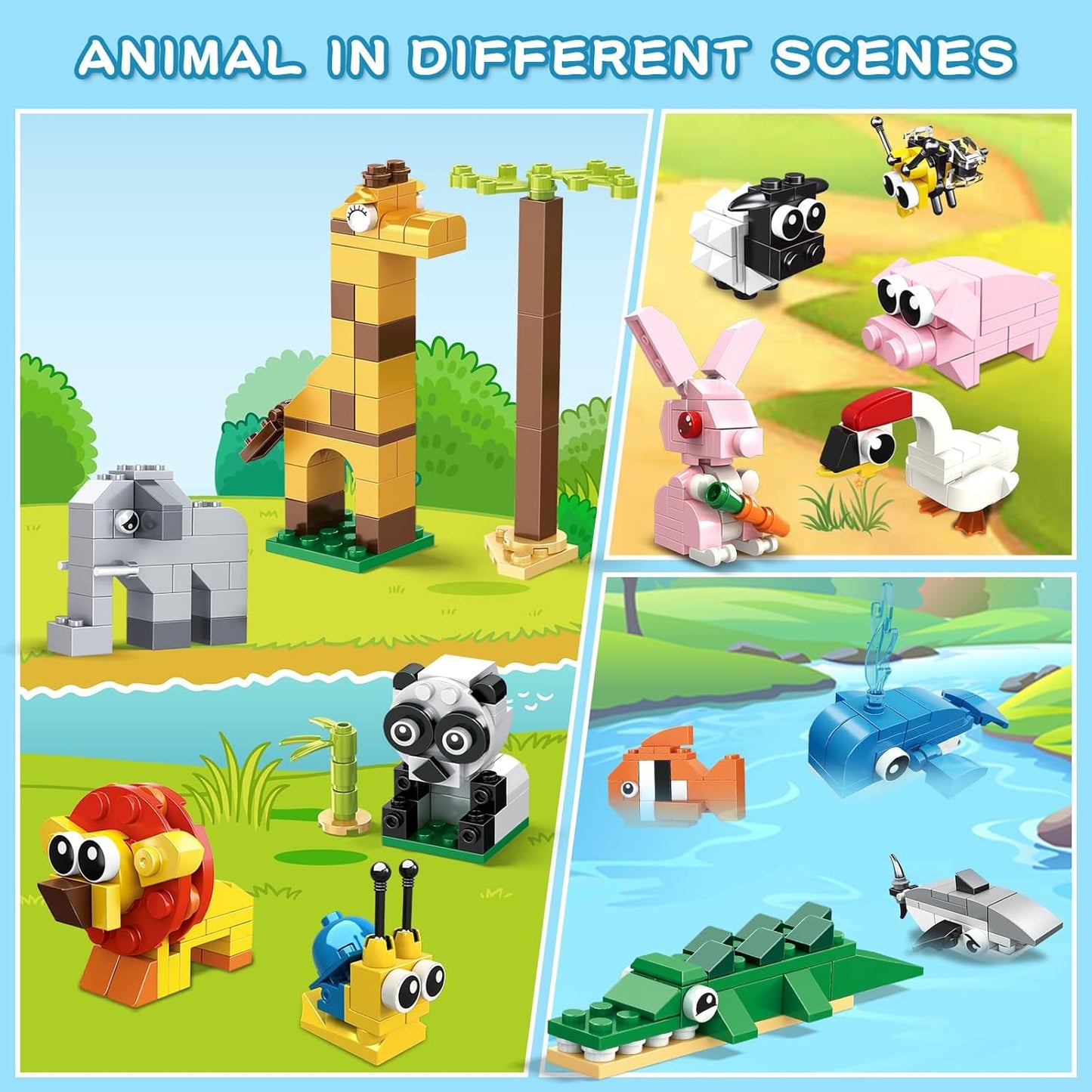 20 Pack Animals Building Blocks Toy for Easter