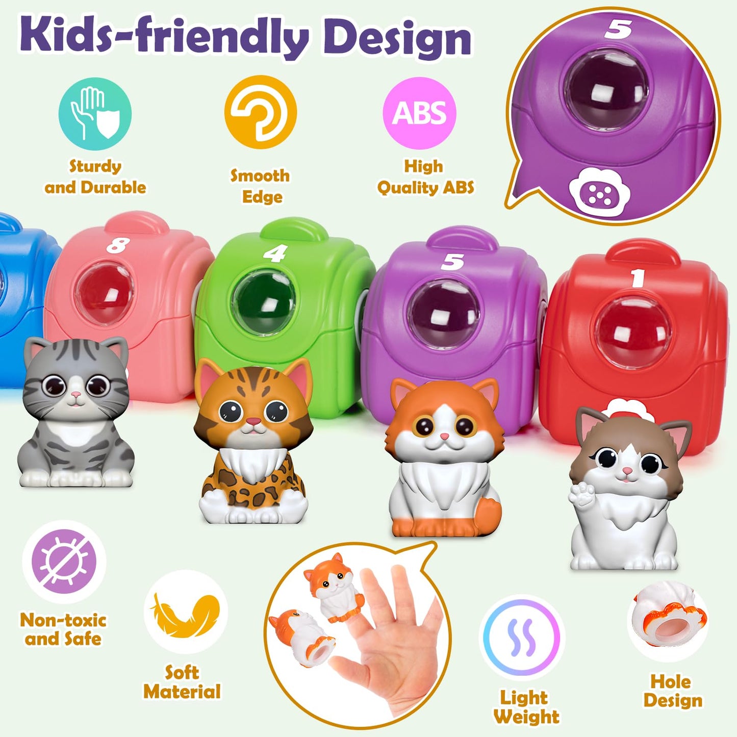 Learning Toys for 1,2,3 Year Old Toddlers, 20Pcs Safari Animals Toys Montessori Counting, Matching & Sorting Fine Motor Games, Christmas Birthday Easter Gift for Baby Boys Girls Age 12-18 Months
