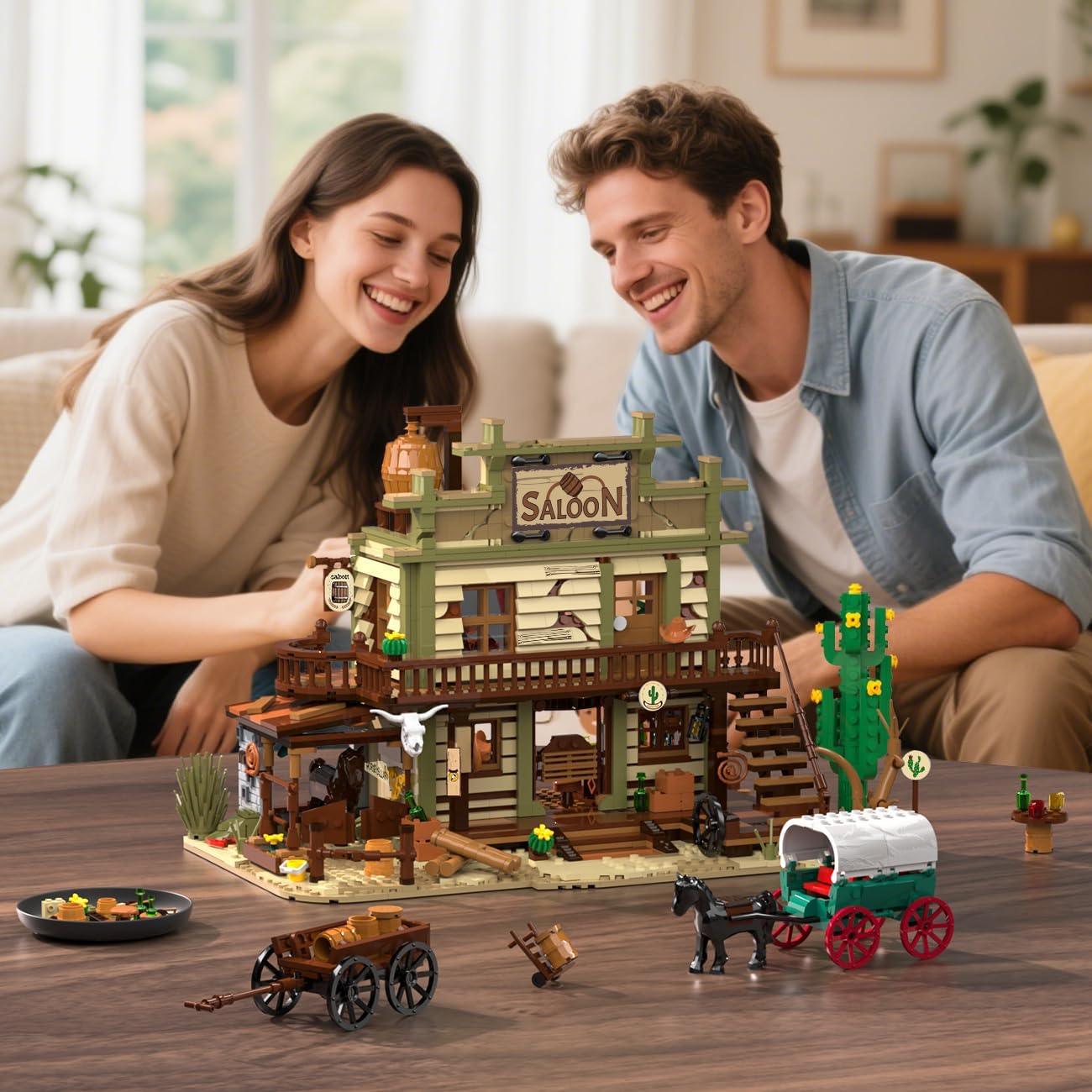 Western Saloon Building Set with LED Light