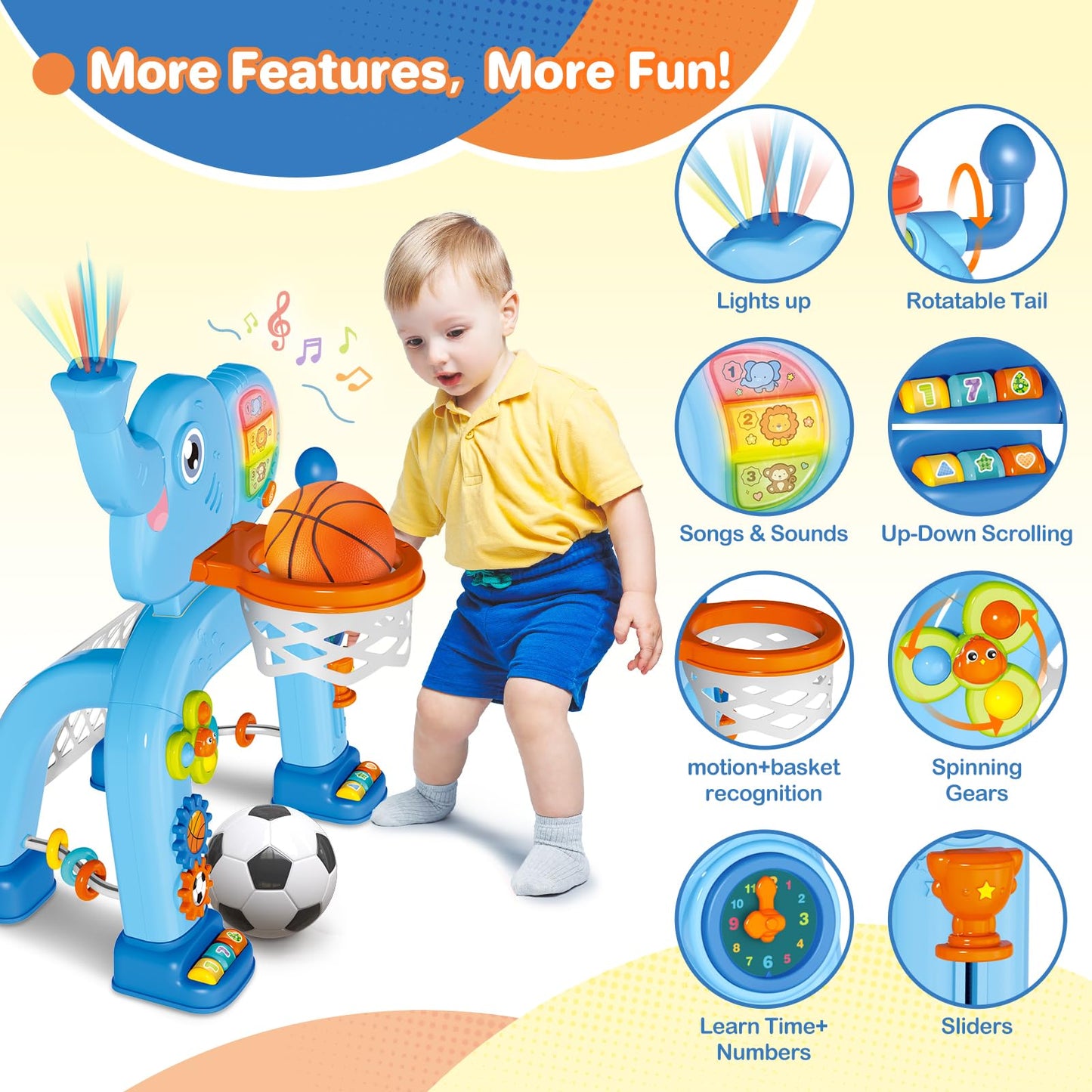Shemira Toddler Basketball Hoop & Soccer