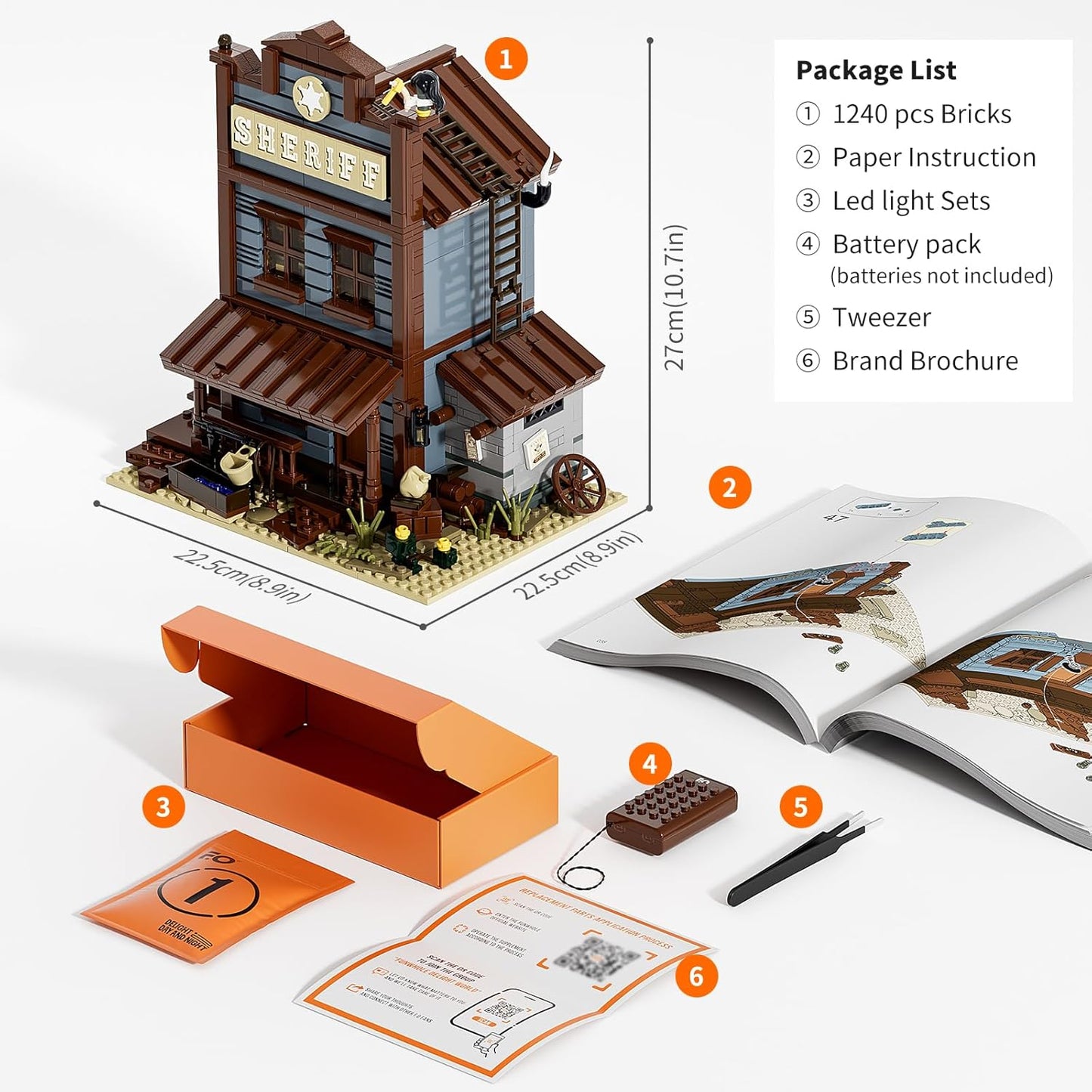 Sheriff's-Office Lighting Building-Bricks Set