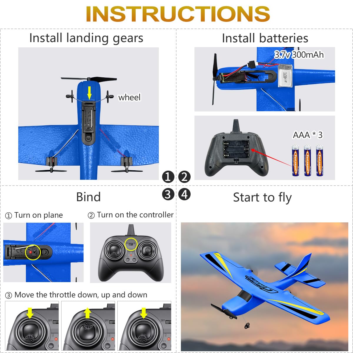 HAWK'S Work 2 CH RC Airplane, RC Plane