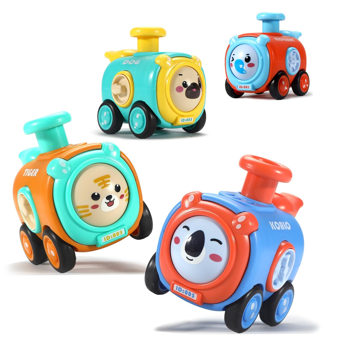 Colorful Animal Whistle Cars – Press & Go Toddler Toys for 1-3 Year Olds, Bright Colors, Perfect Gift**