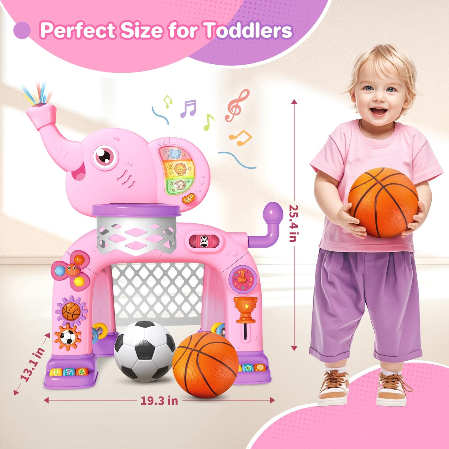 Shemira Toddler Basketball Hoop & Soccer