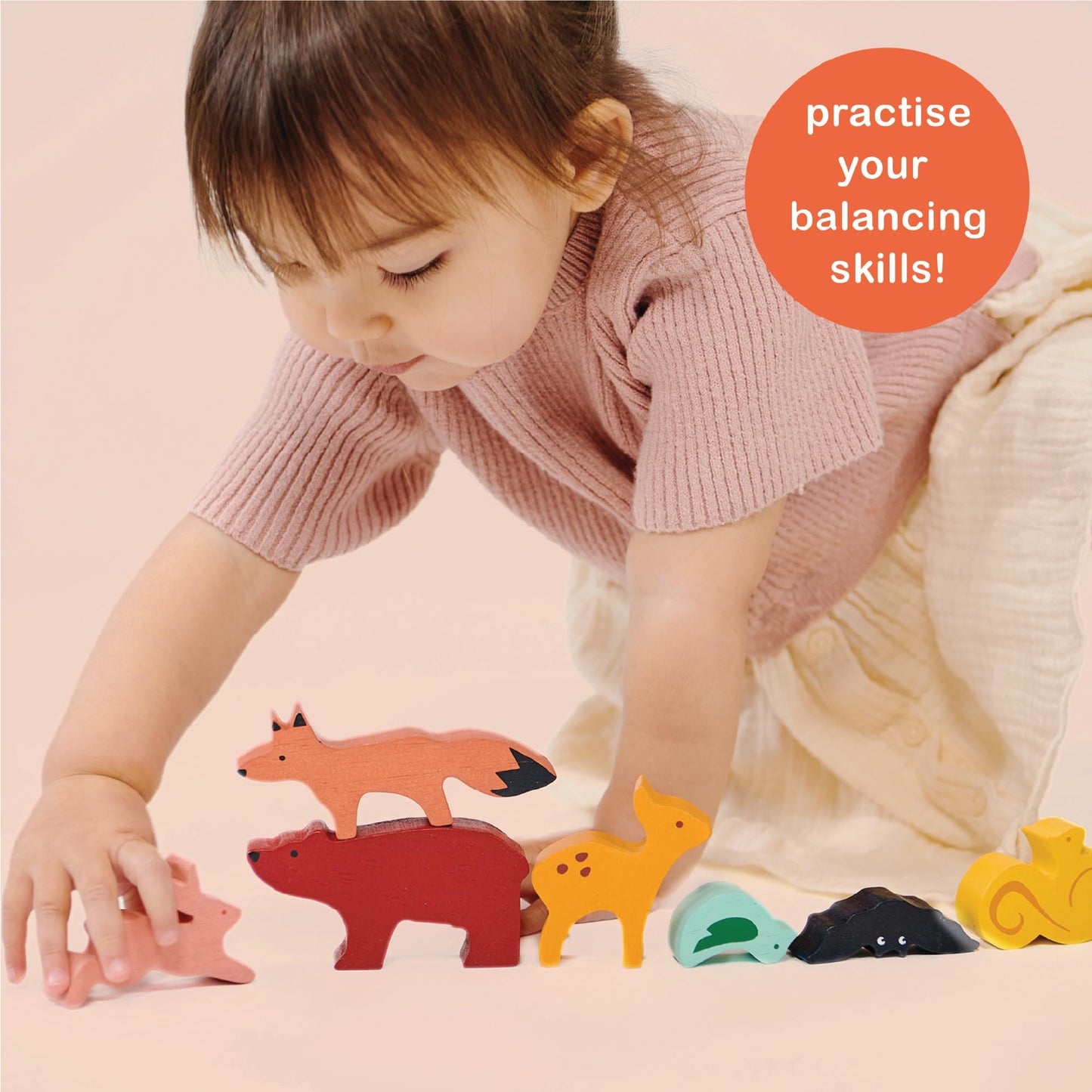 Happy Stacking Safari - 7pc Wooden Stacking Toy