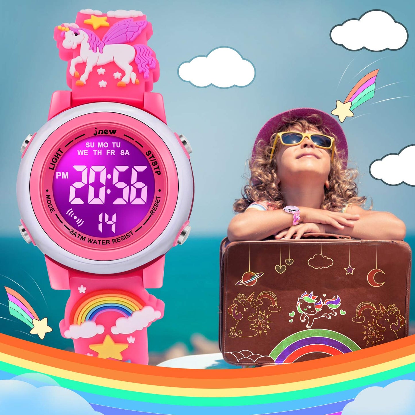 3D Cartoon Waterproof Watches for Girls