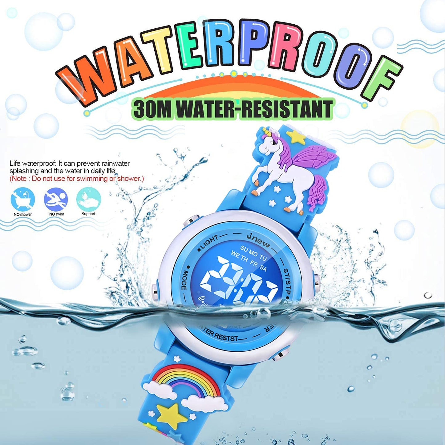 3D Cartoon Waterproof Watches for Girls