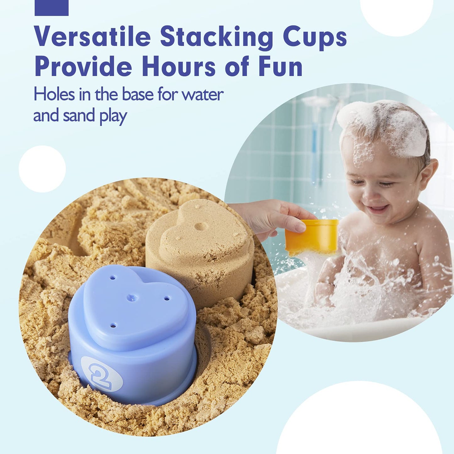 hahaland Stacking Toys for Toddlers 1-3 - Stacking Cups - Toddler Toy Age 1-2 Learning Montessori Toys for 1 Year Old Boy Birthday Gift Baby Stacking Cups 12-18 Months