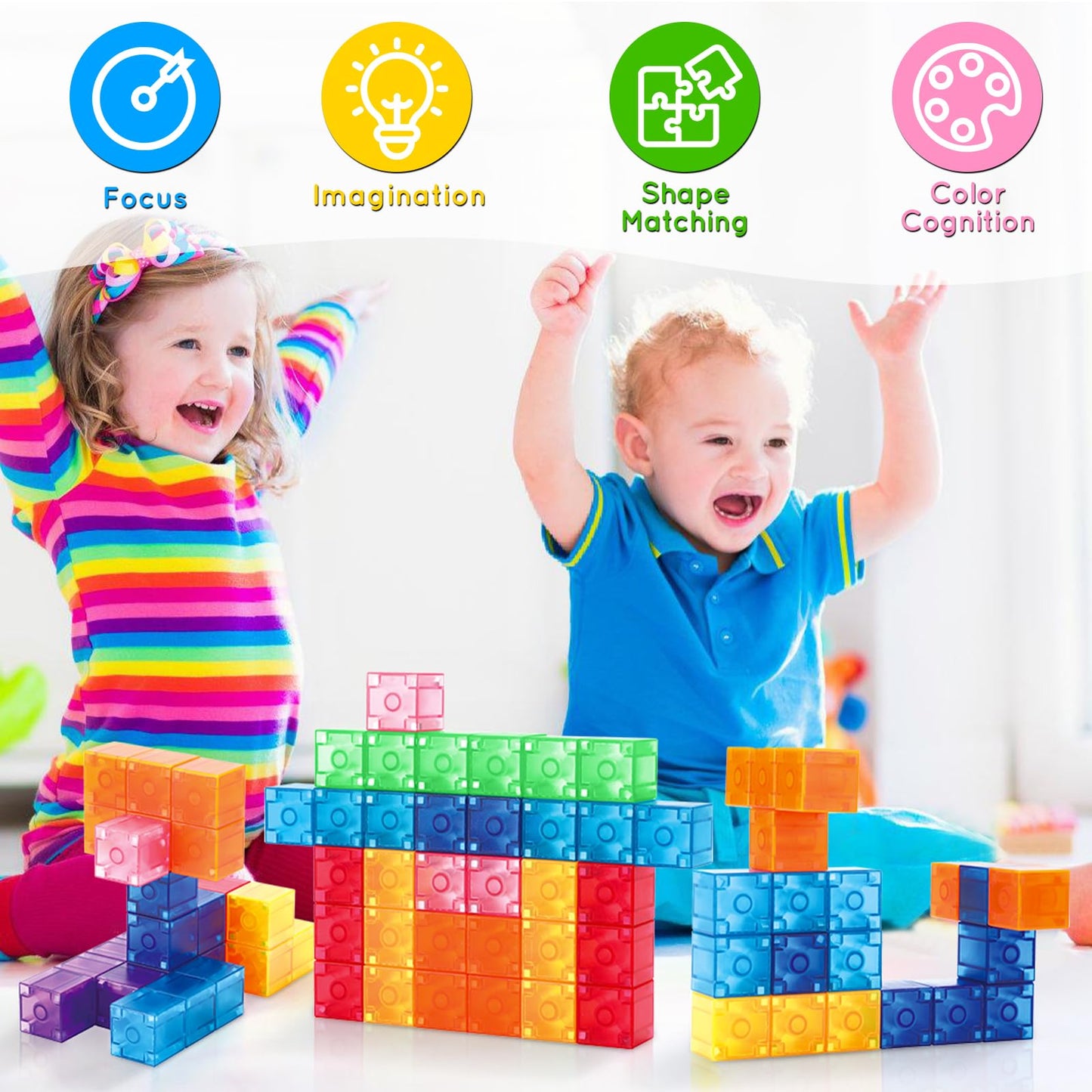 102PCS Ice Castle Magnetic Tiles, 3D Building Blocks STEM Educational Kids Toys for Pretend Play, 3 4 5 6 7 8 Year Old Birthday Gifts for Boys and Girls, Preschool Learning Toys for Birthday