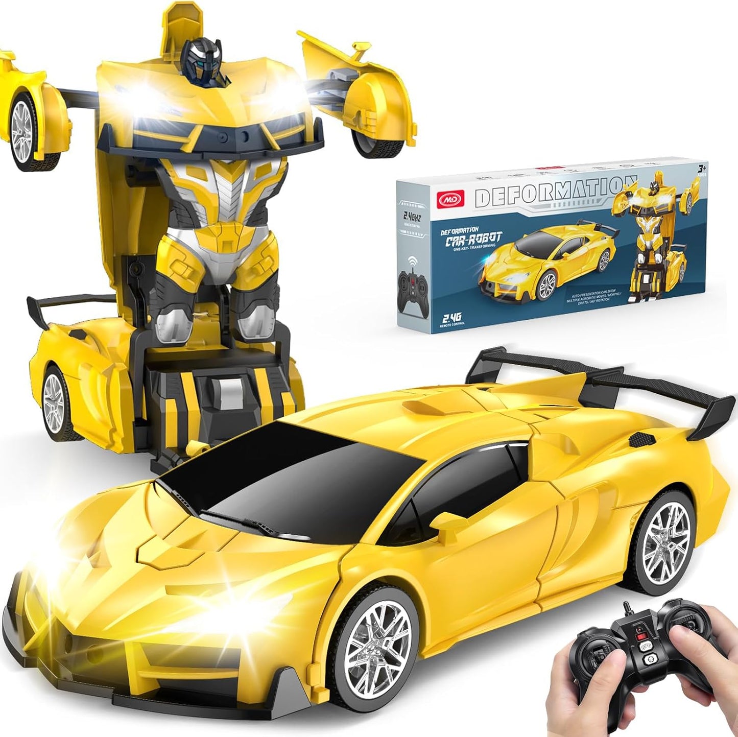 Transform Robot RC Cars with Cool LED Headlights