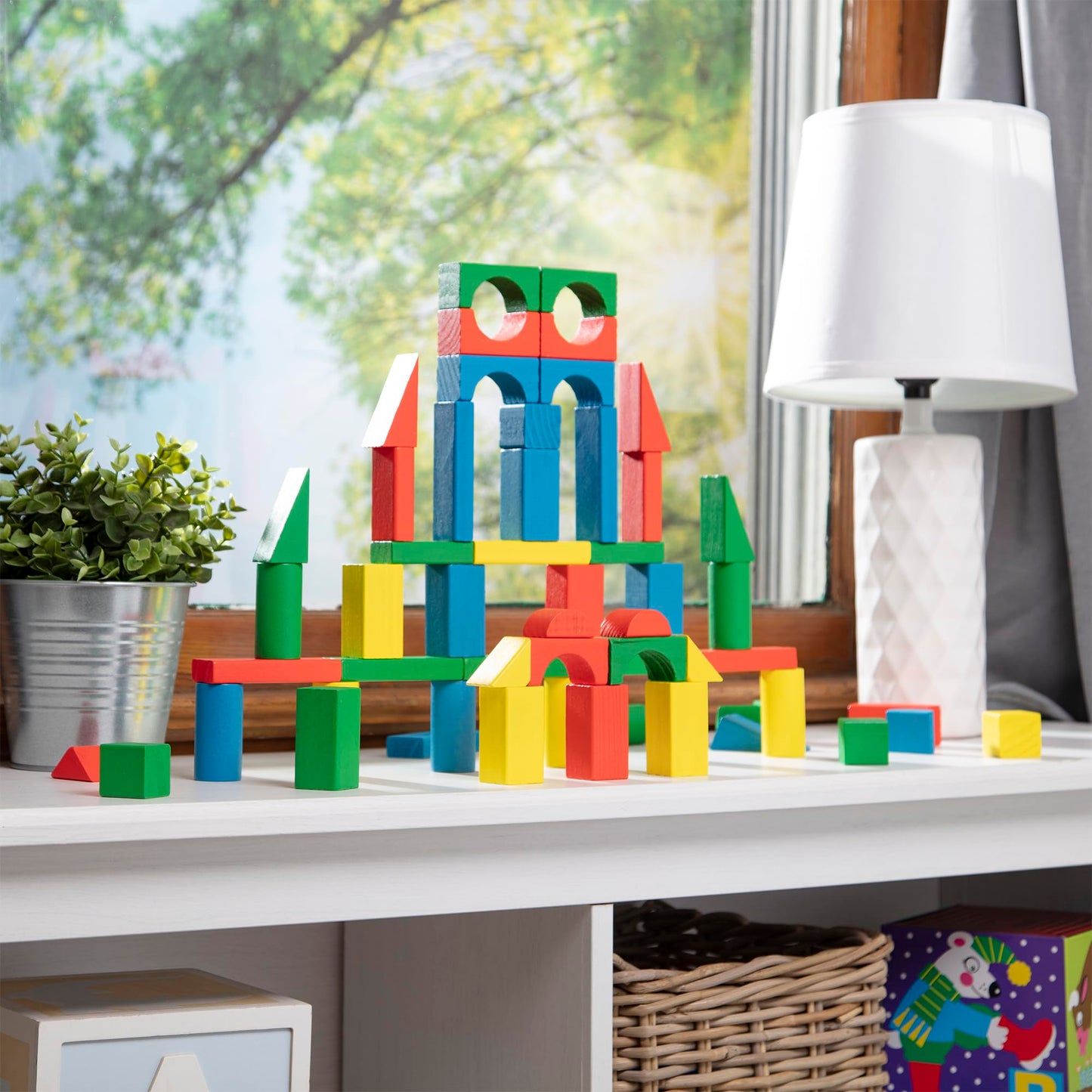 Melissa & Doug Wooden Building Blocks Set