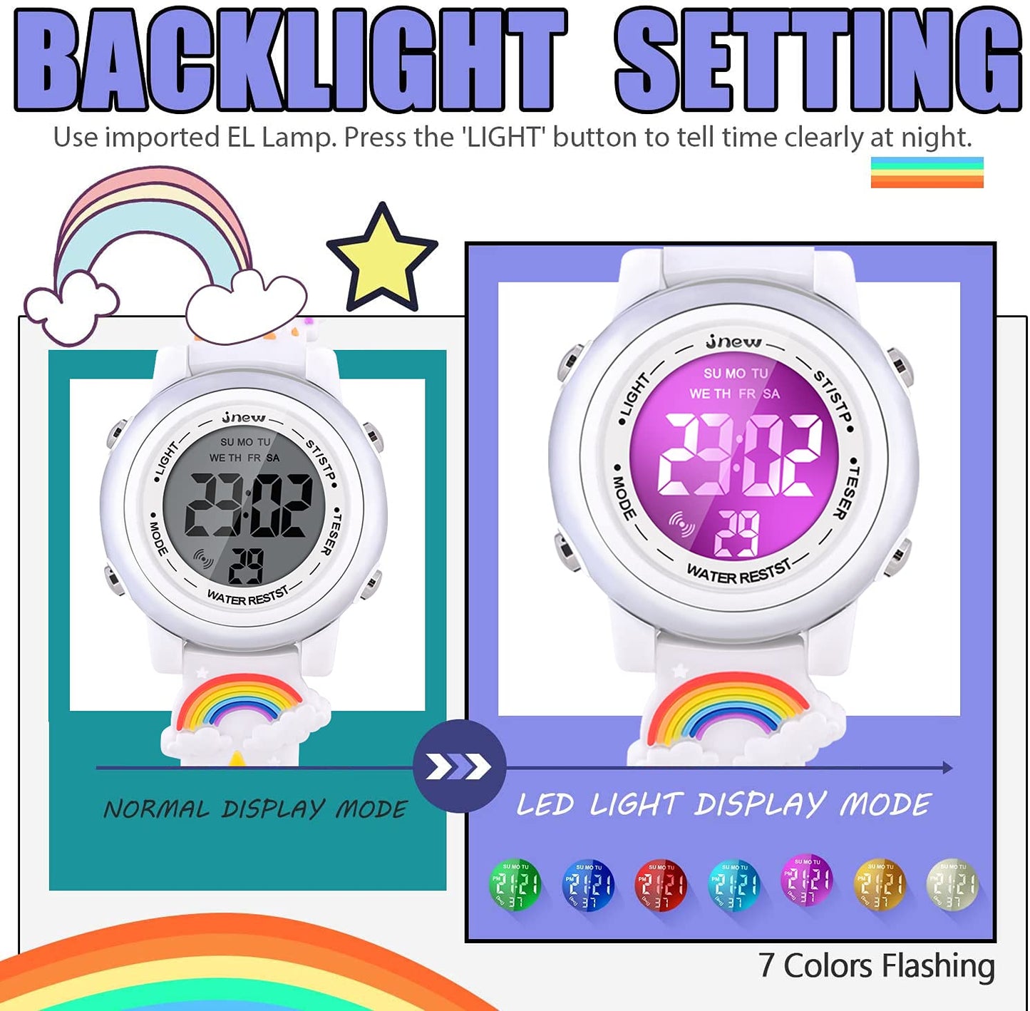 3D Cartoon Waterproof Watches for Girls