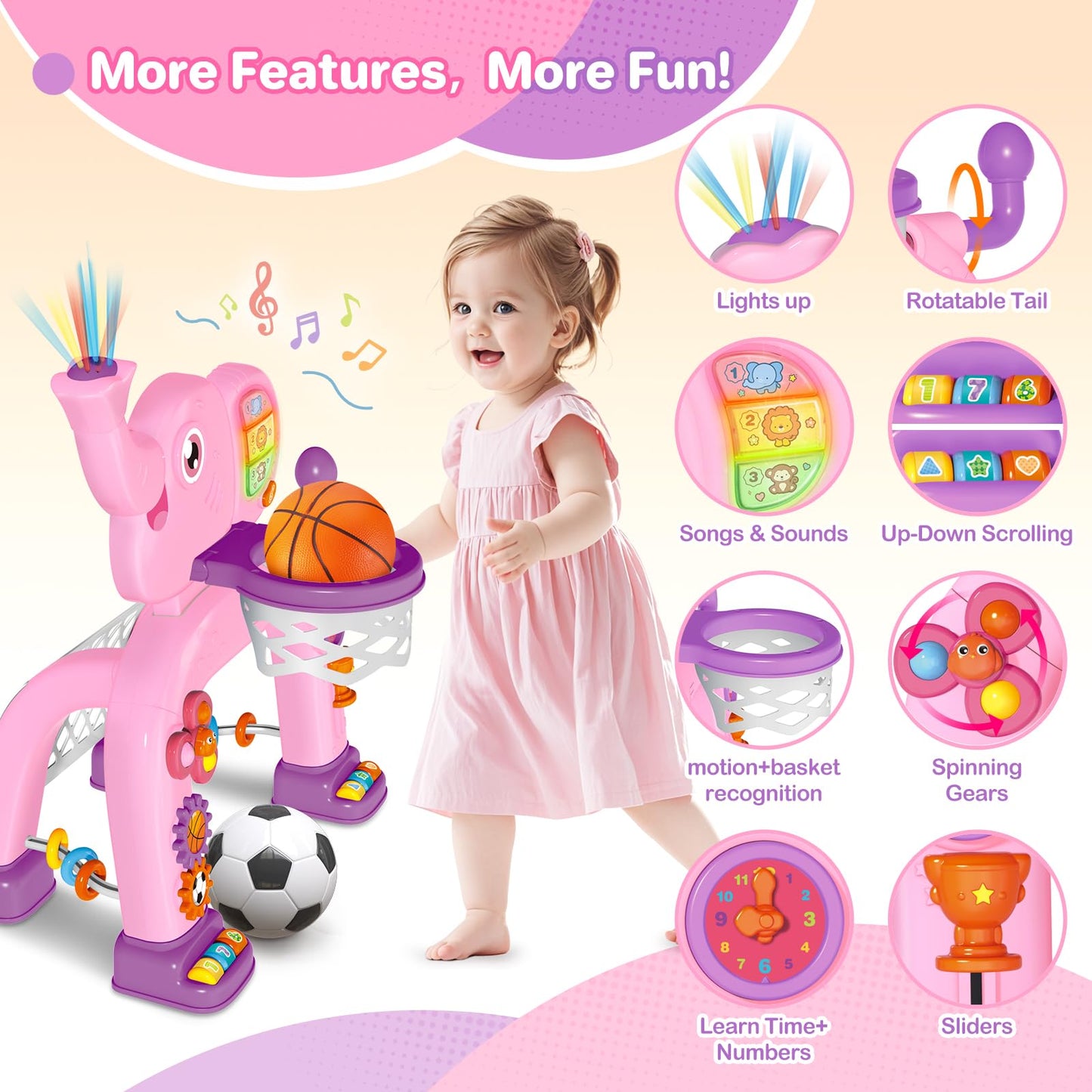 Shemira Toddler Basketball Hoop & Soccer