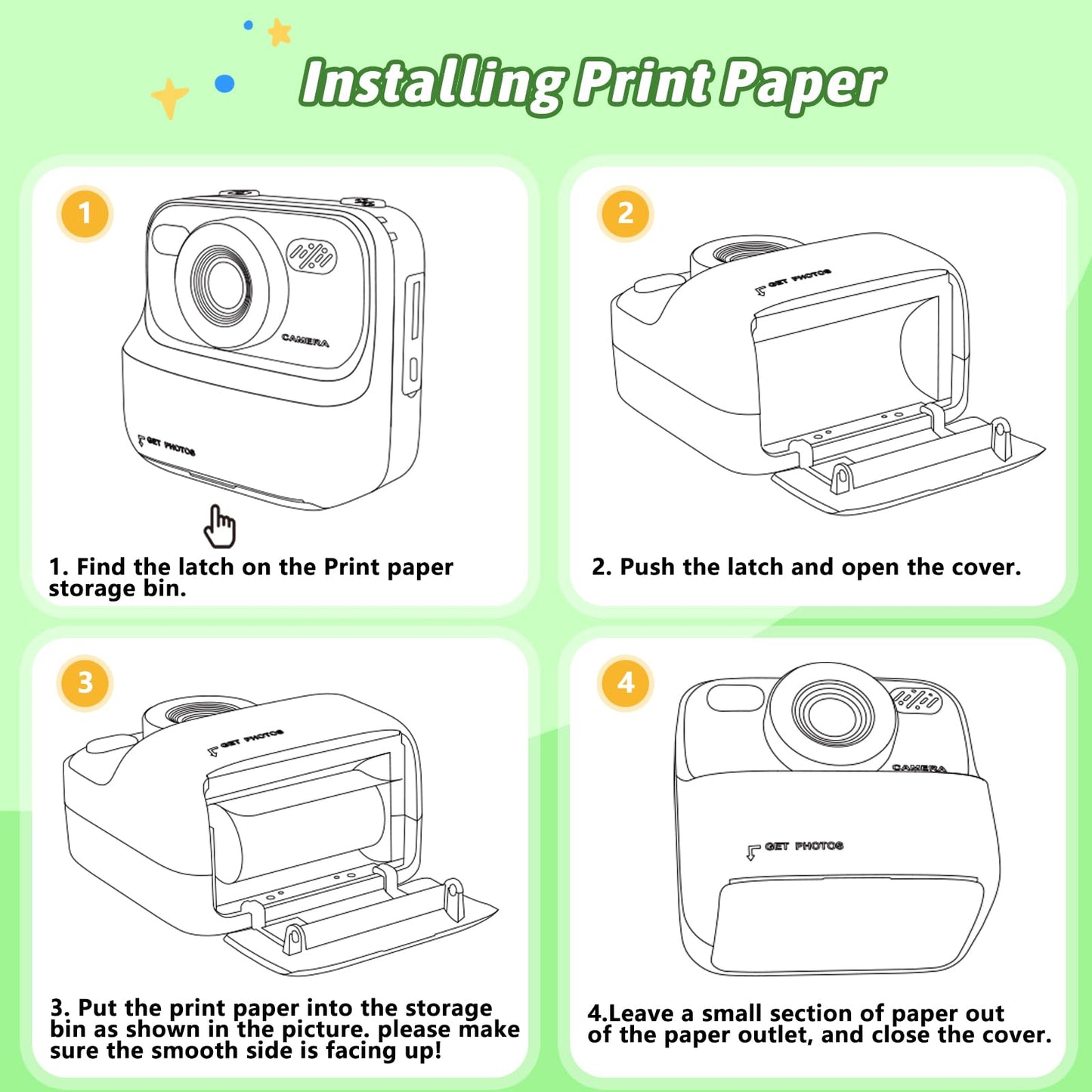 Upgrade Kids Camera Instant Print for Boys and Girls