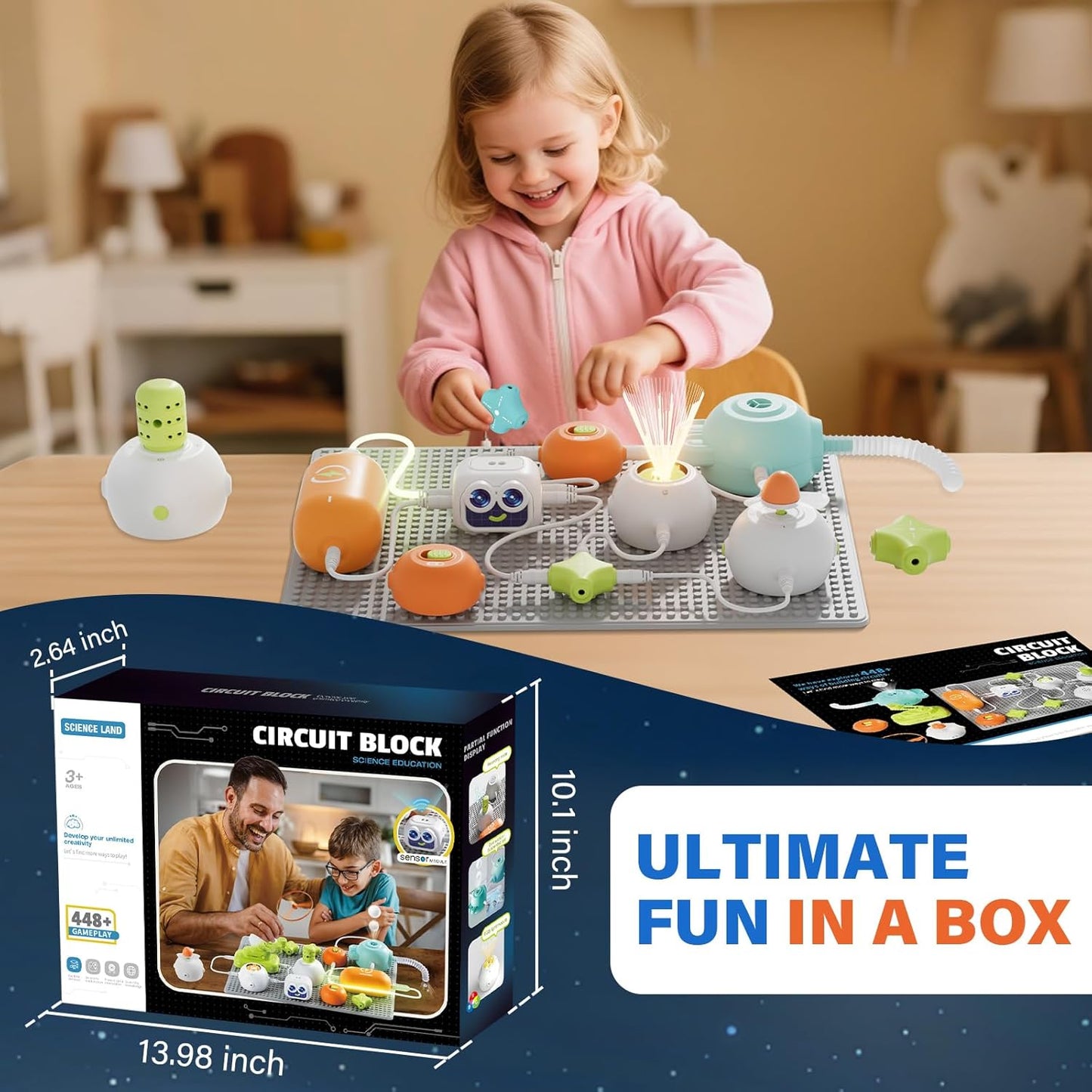 Kids Circuit Kit - 448+ STEM Projects Ages 5-12