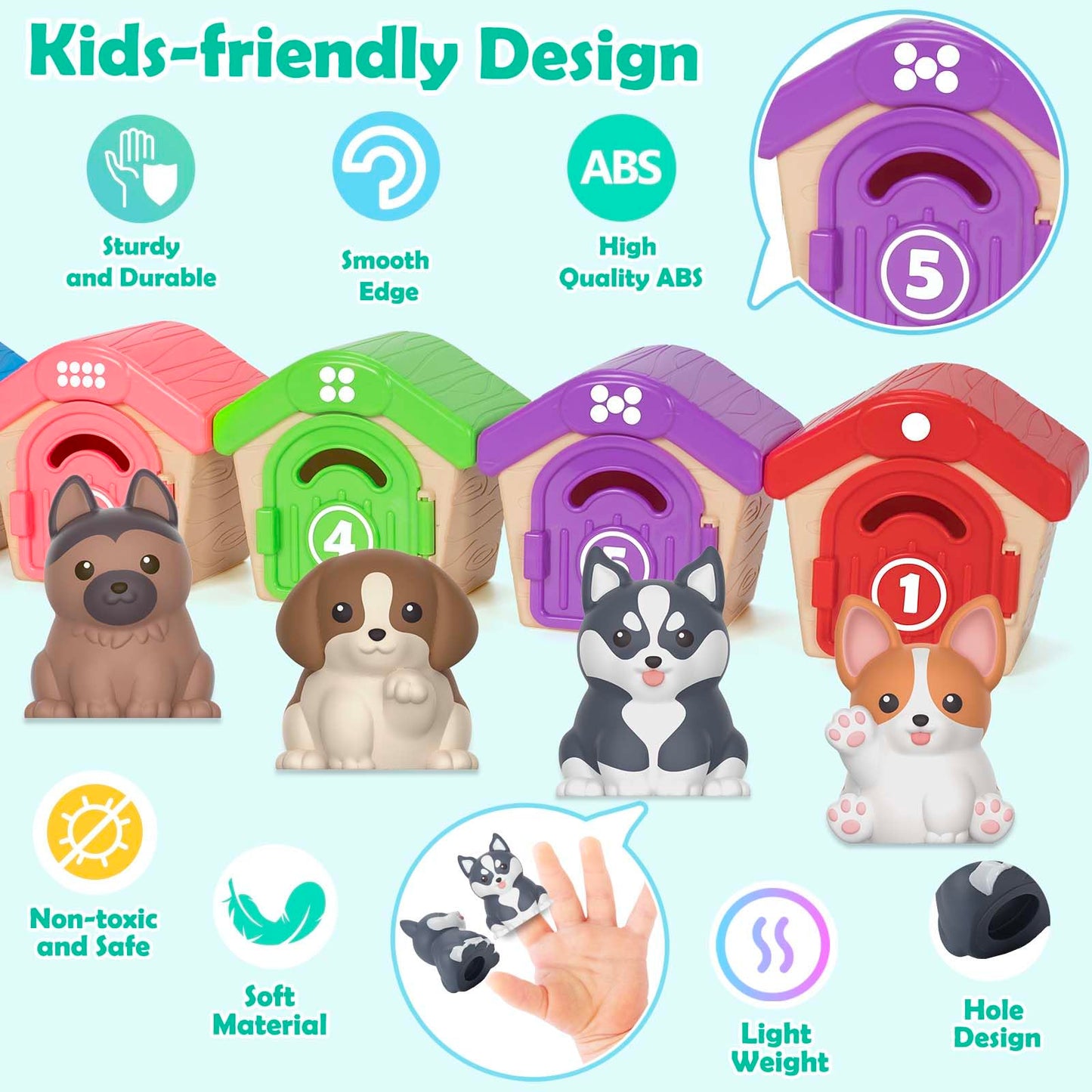Learning Toys for 1,2,3 Year Old Toddlers, 20Pcs Safari Animals Toys Montessori Counting, Matching & Sorting Fine Motor Games, Christmas Birthday Easter Gift for Baby Boys Girls Age 12-18 Months