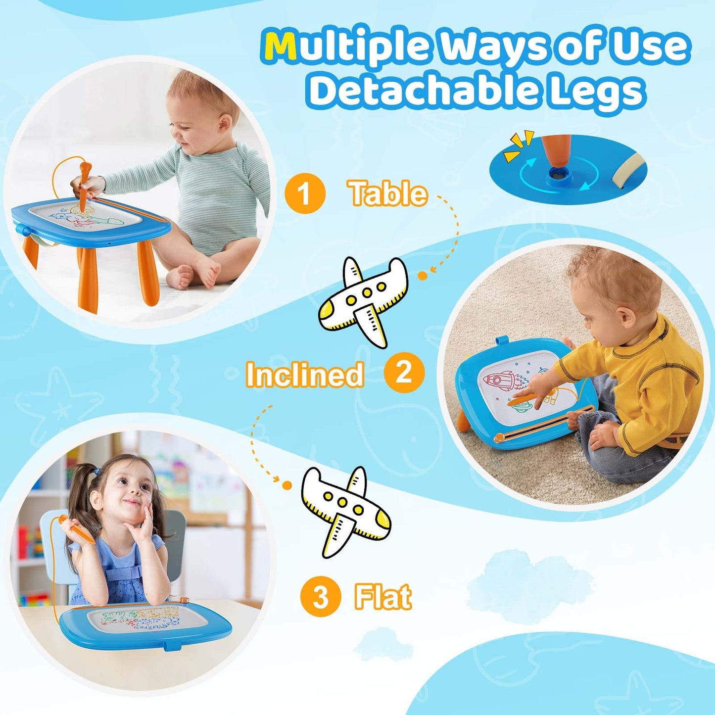 Kikidex Magnetic Drawing Board, Toddler Girl Toys for 1-2 Year Old, Doodle Board Pad Learning and Educational Toys for 1 2 3 Year Old Baby Kids Birthday Gift(Soft Pink)