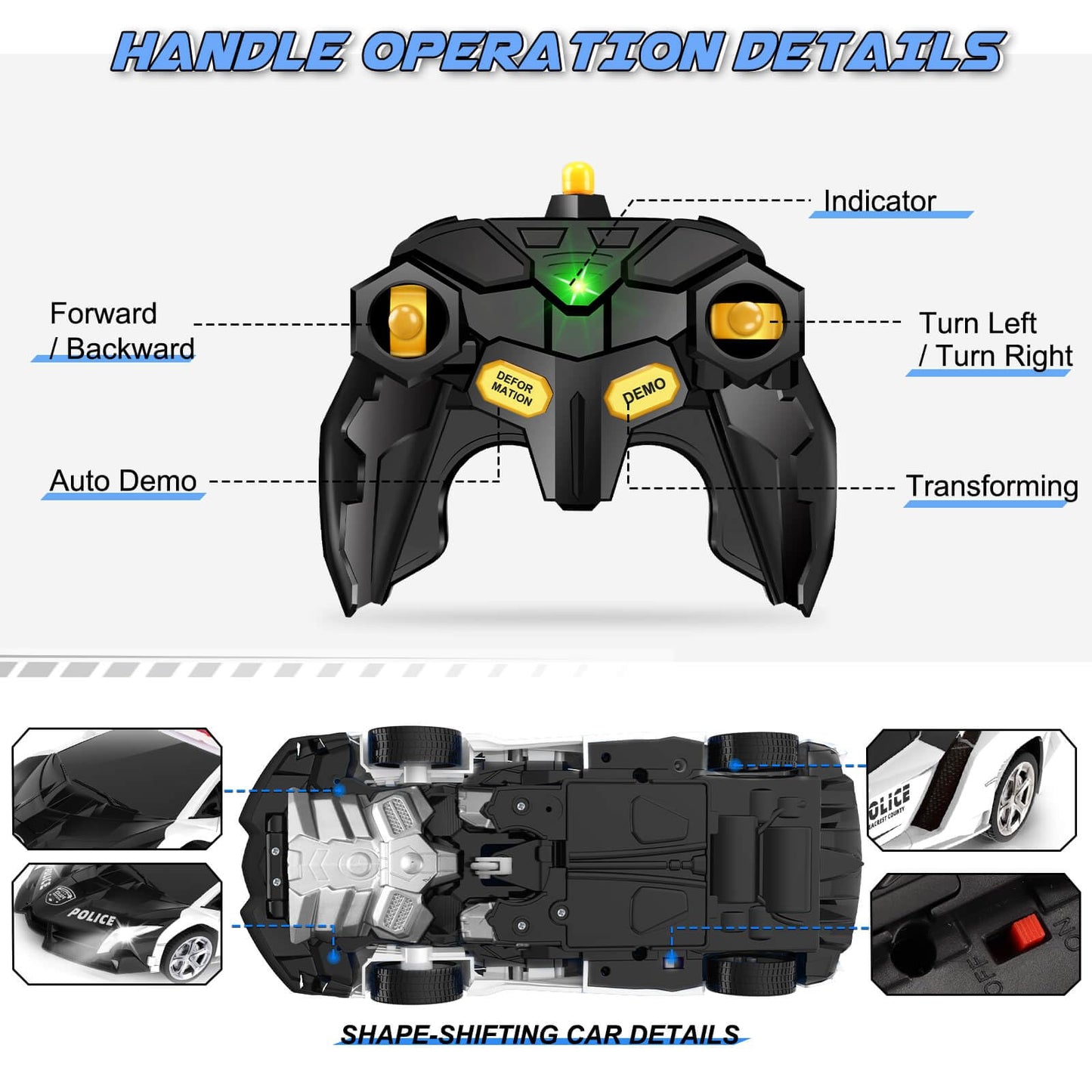 Transform Remote Control Car Toy for Kids