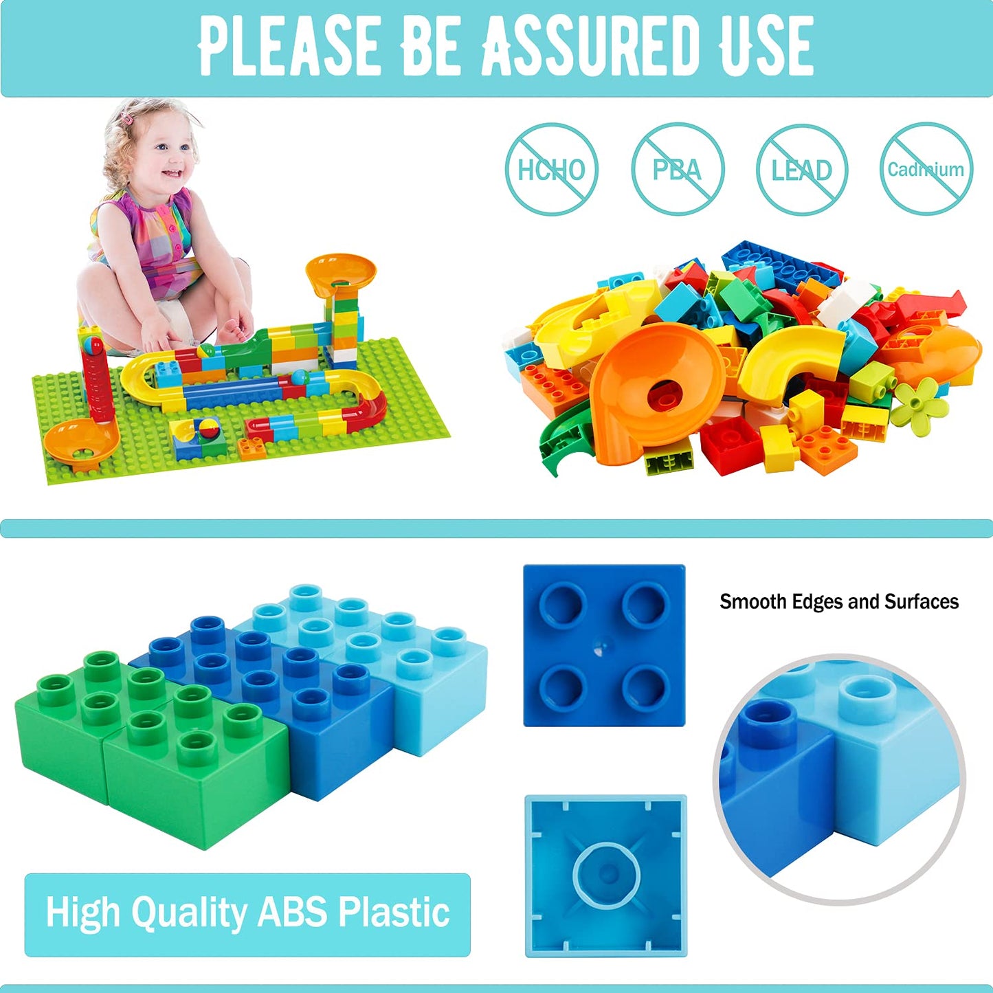 2-in-1 Kids Toys - Marble Run Building Blocks