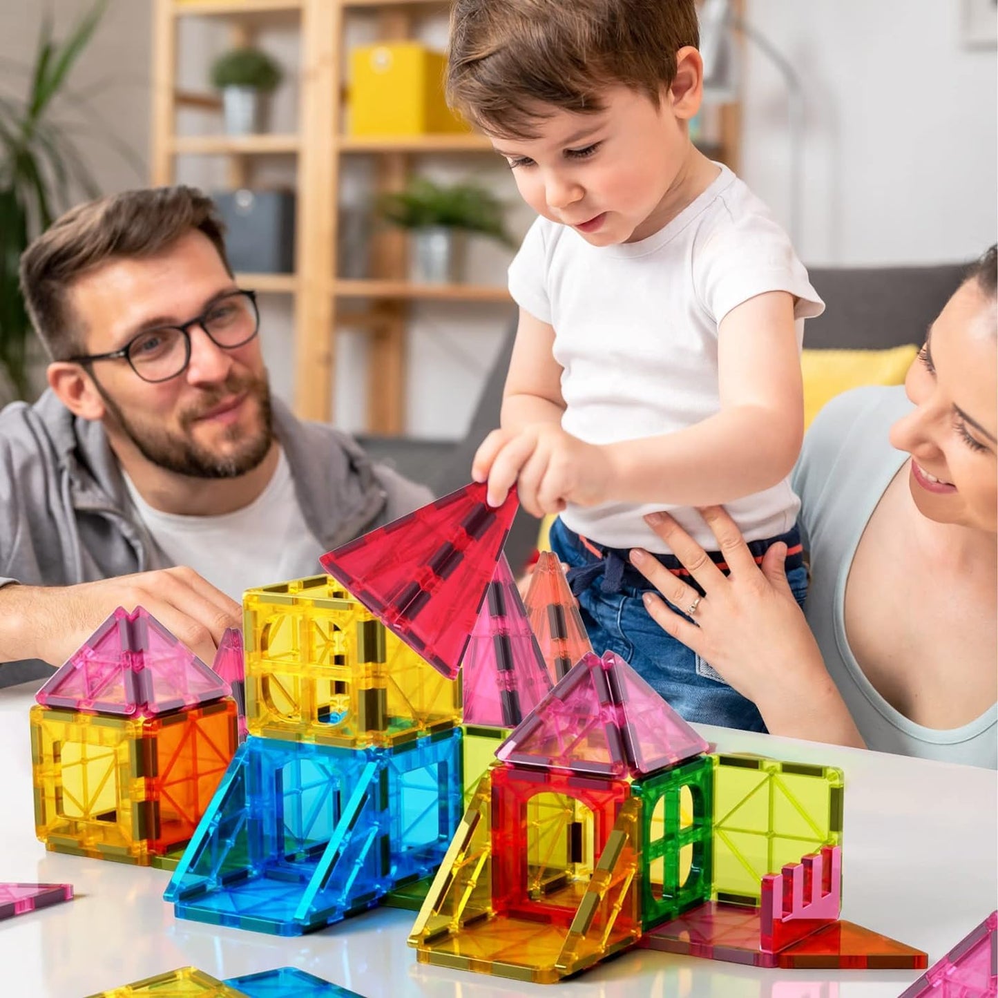 Jasonwell 110PCS Magnetic Tiles Building Blocks Set for Boys Girls Preschool Educational Magnet Construction Kit Stacking STEM Toys Christmas Birthday Gifts for Kids Toddlers 3 4 5 6 7 8 9 + Year Old