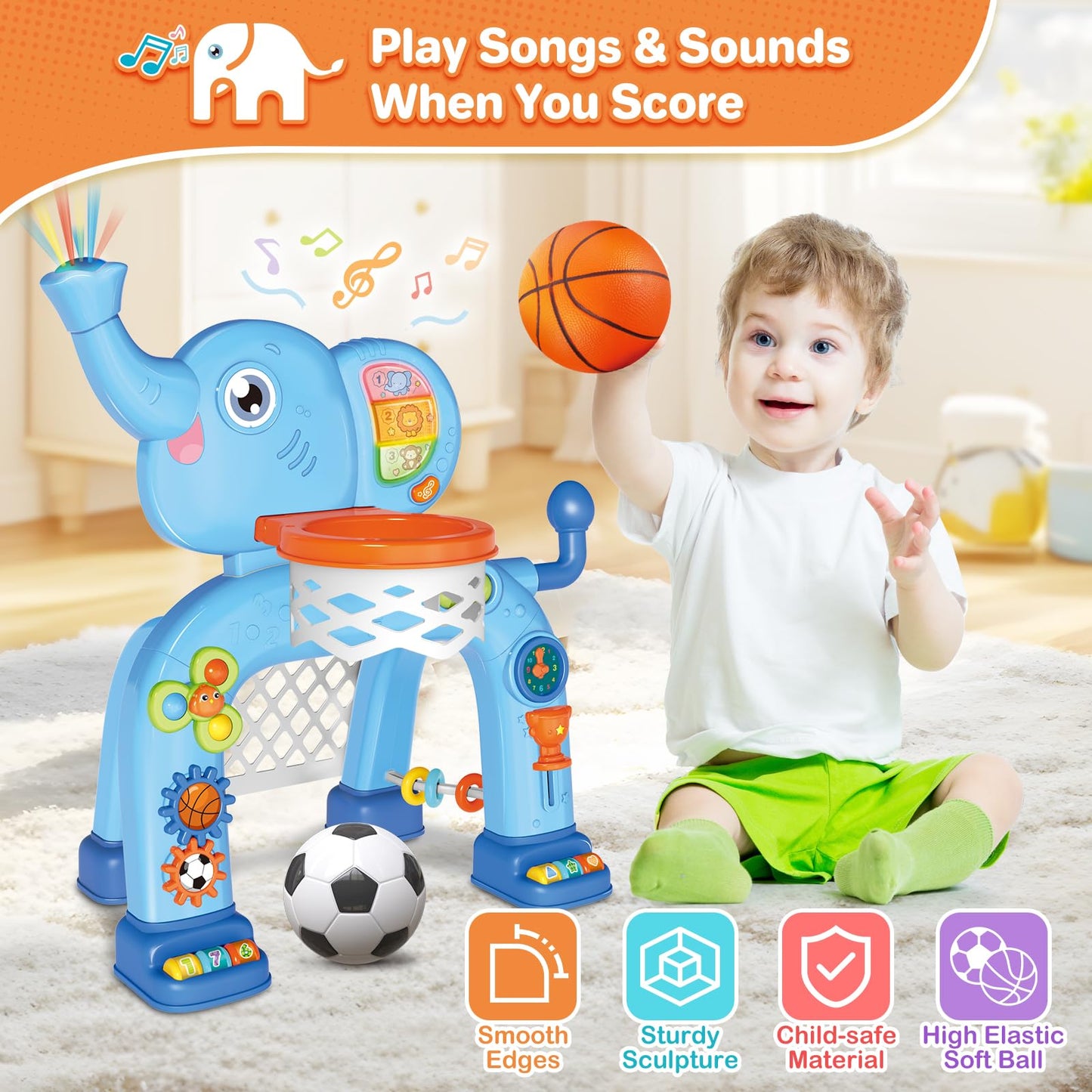 Shemira Toddler Basketball Hoop & Soccer