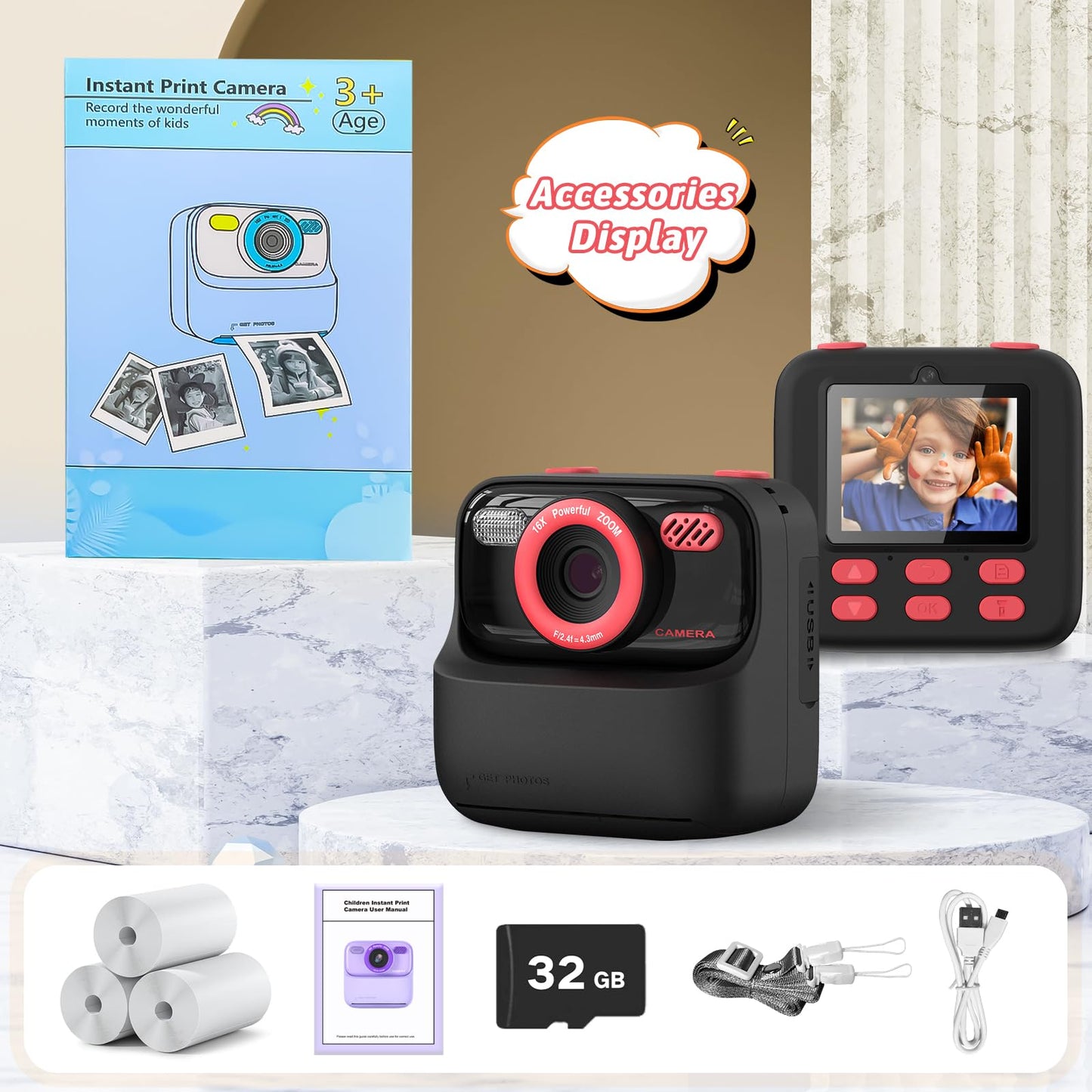 Upgrade Kids Camera Instant Print for Boys and Girls