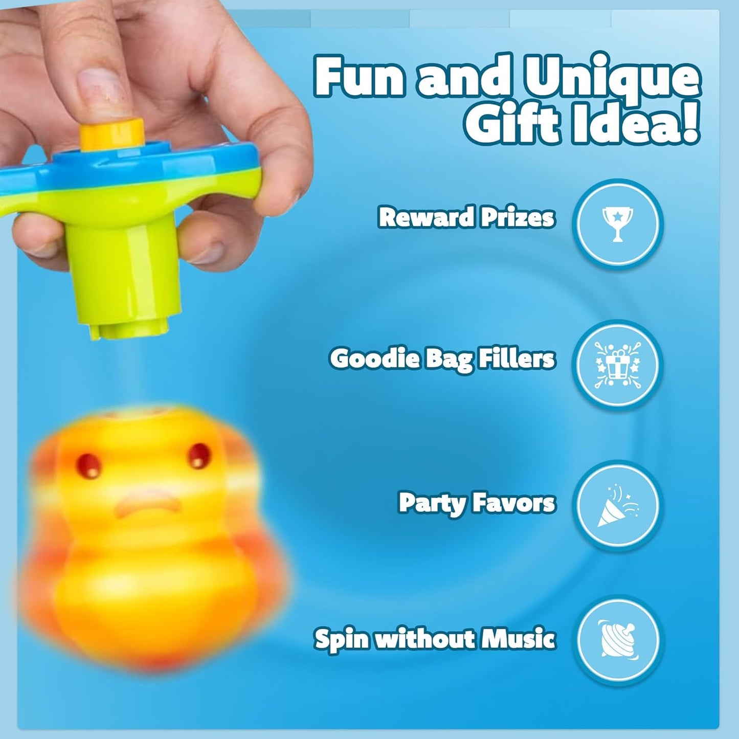 IPIDIPI TOYS Spineez Animal Light Up Spinning Tops – 8 Cute LED Spinners for Kids – Ideal Birthday Party Favors, Goodie Bag Stuffers, School Prizes, Classroom Rewards for Boys & Girls