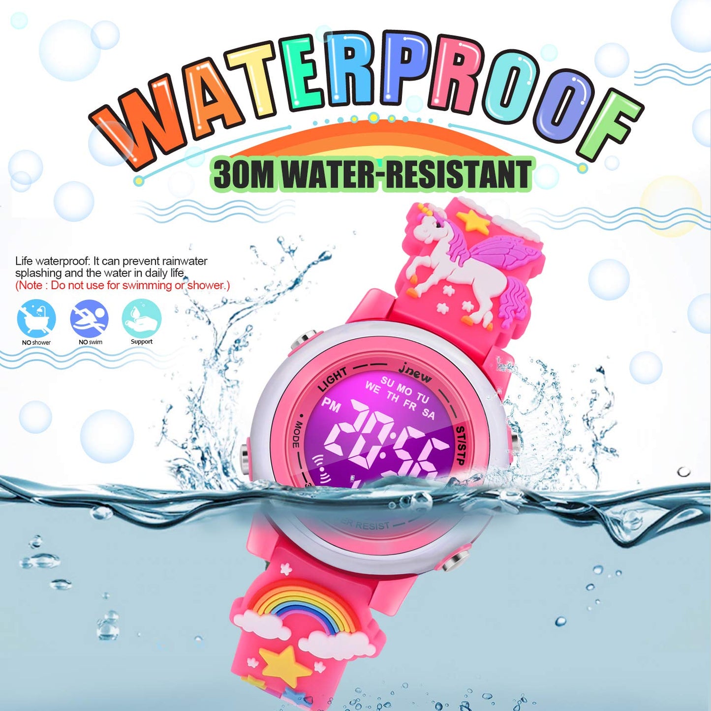 3D Cartoon Waterproof Watches for Girls