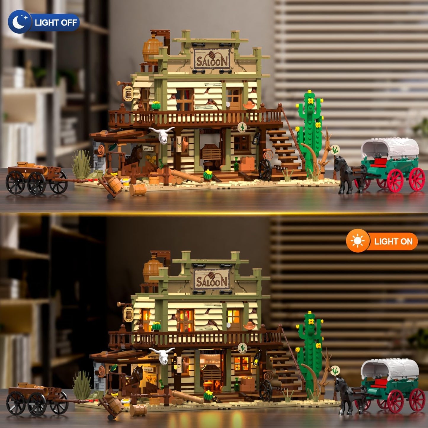 Western Saloon Building Set with LED Light