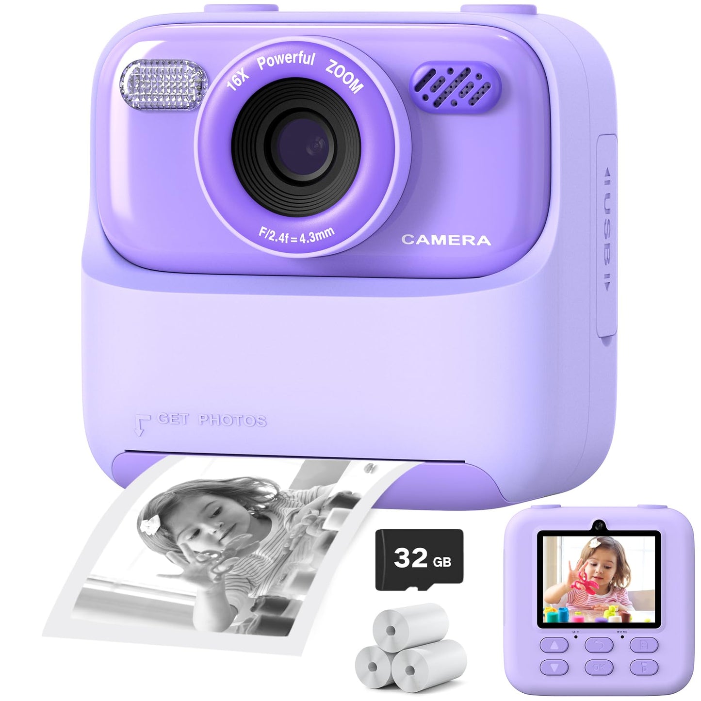 Upgrade Kids Camera Instant Print for Boys and Girls